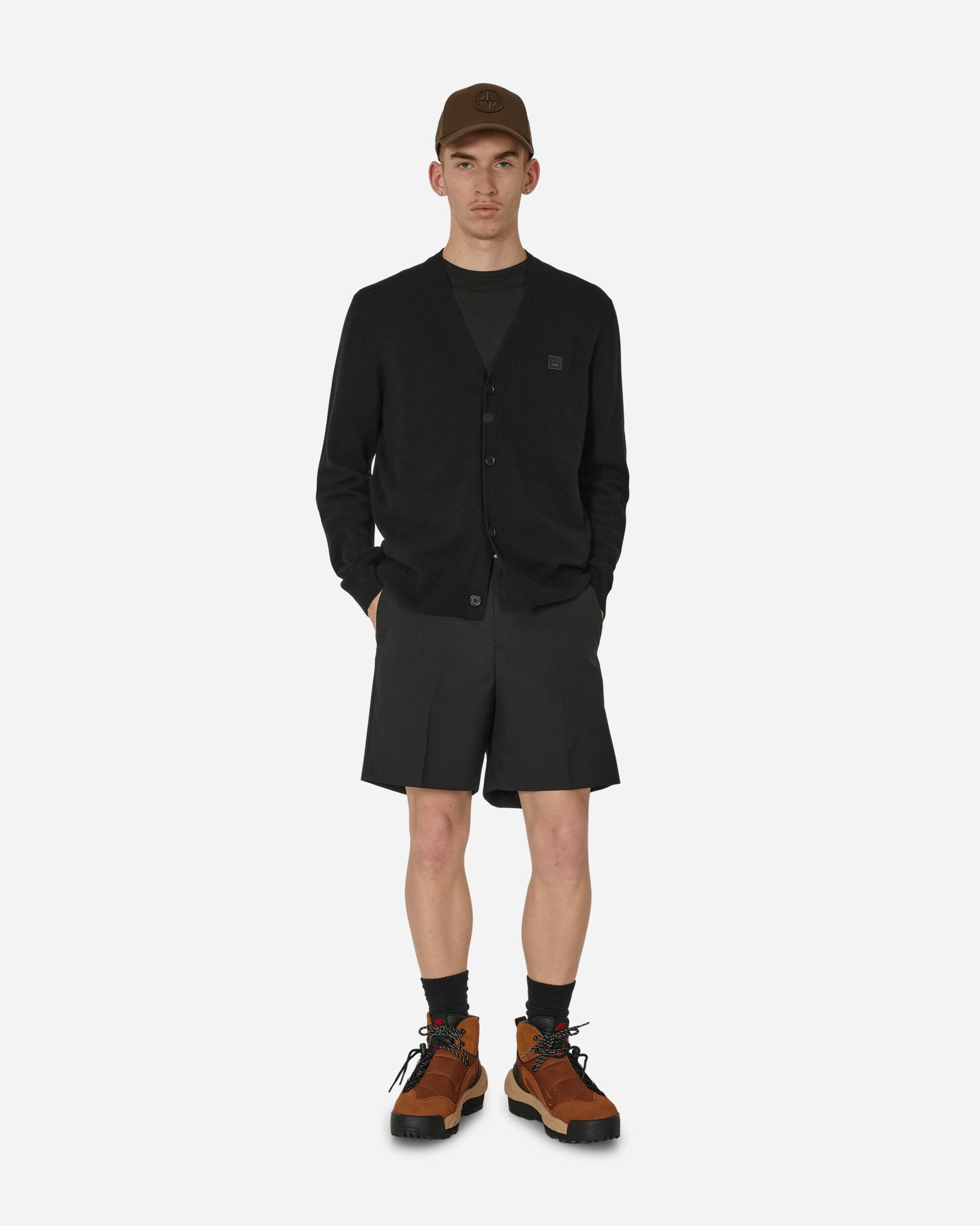 Acne Studios Face Logo Cardigan Black | slamjam | REVERSIBLE