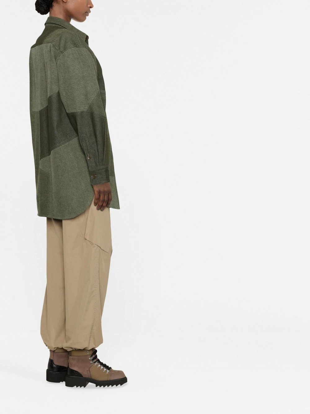 long-sleeved panelled shirt - 3