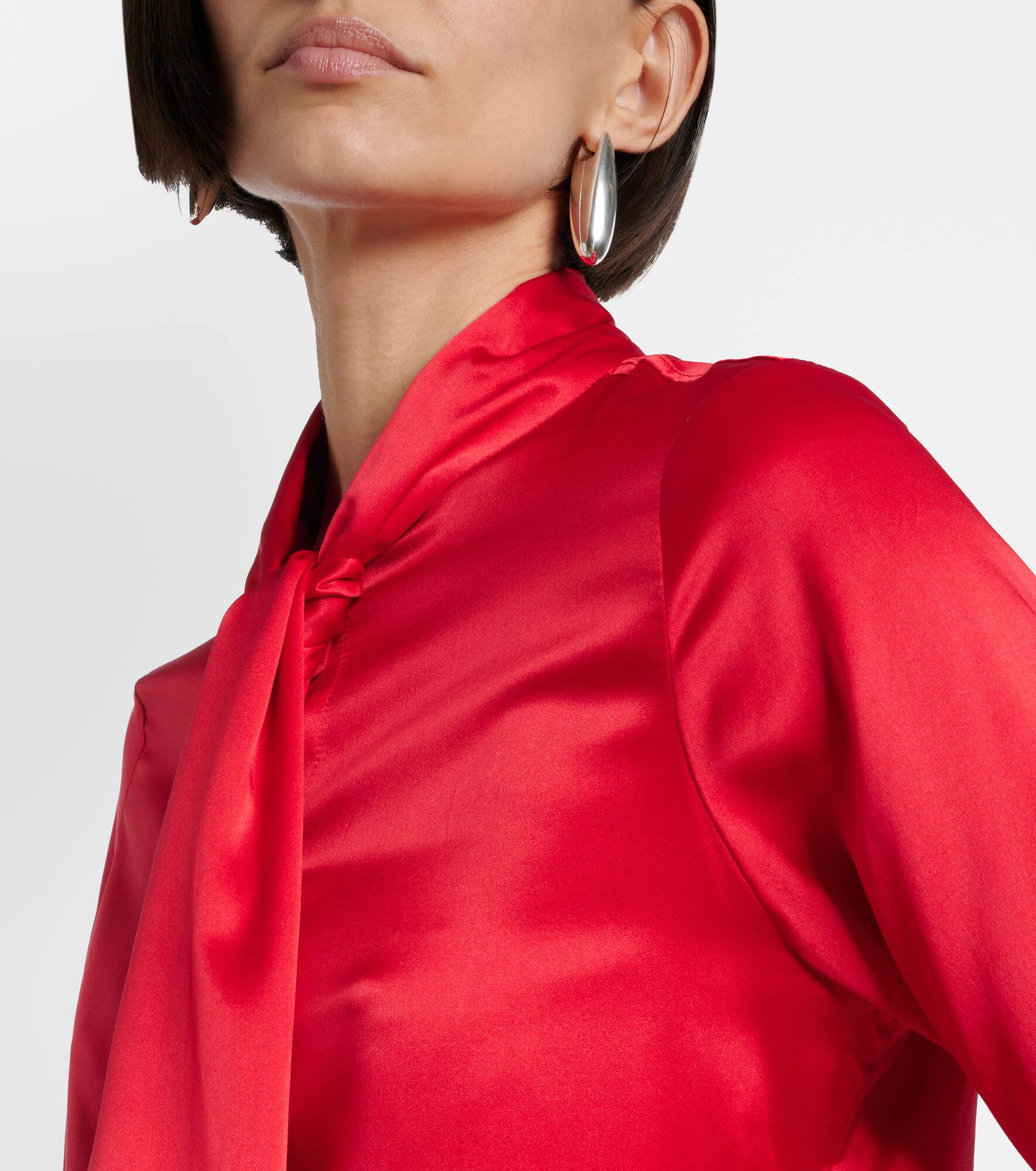 Lavalliere silk crêpe de chine shirt - 4