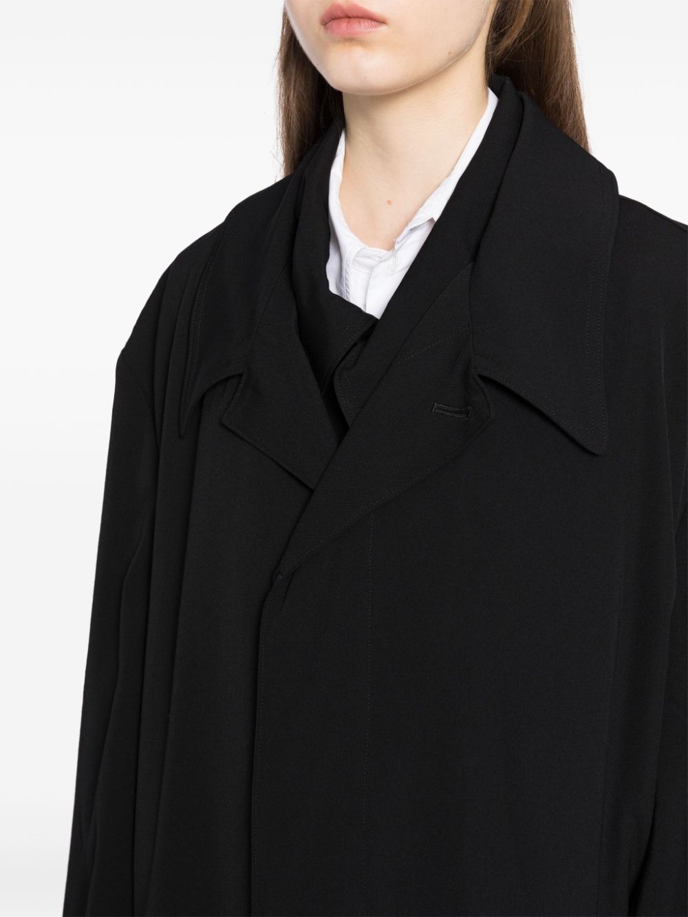single-breasted wool coat - 5