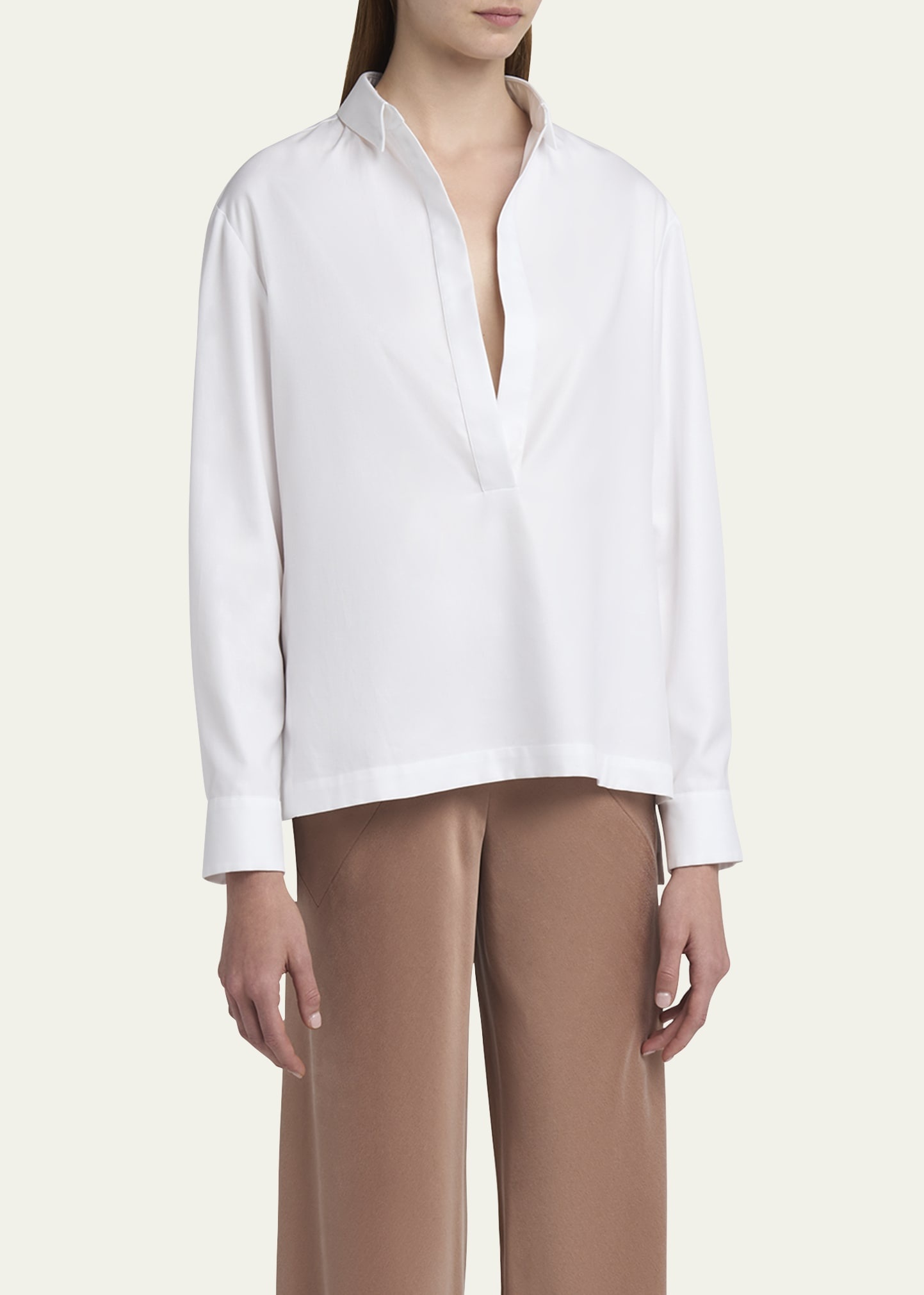Cotton Twill Tunic Blouse - 4