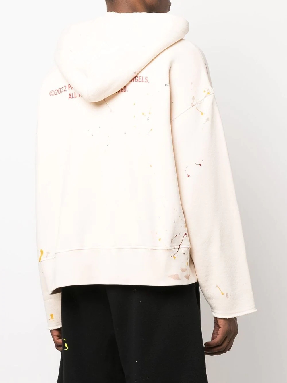 PXP PAINTED RAW CUT HOODY OFF WHITE RED - 7