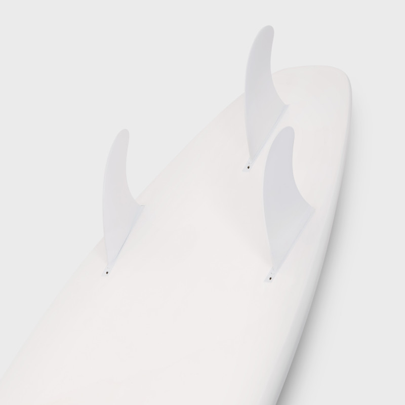 WHITE SHORTBOARD WITH CELINE BLACK LOGO IN RESIN AND FIBERGLASS 4