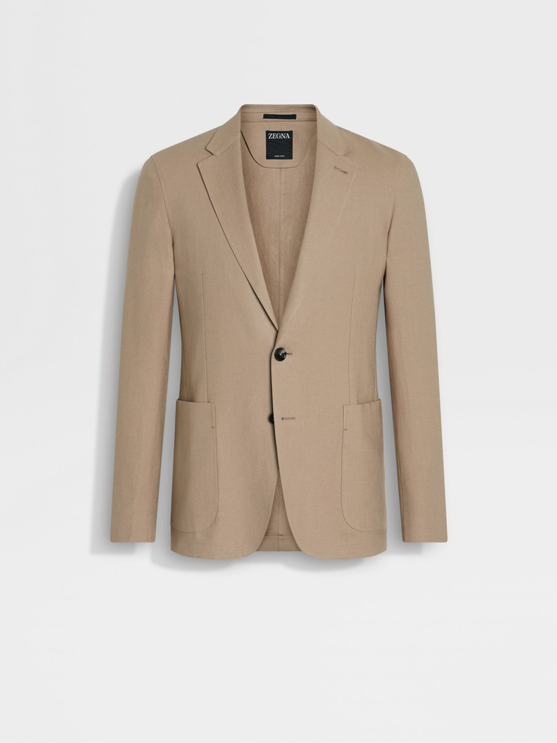 ZEGNA LIGHT BEIGE OASI LINO SHIRT JACKET outlook