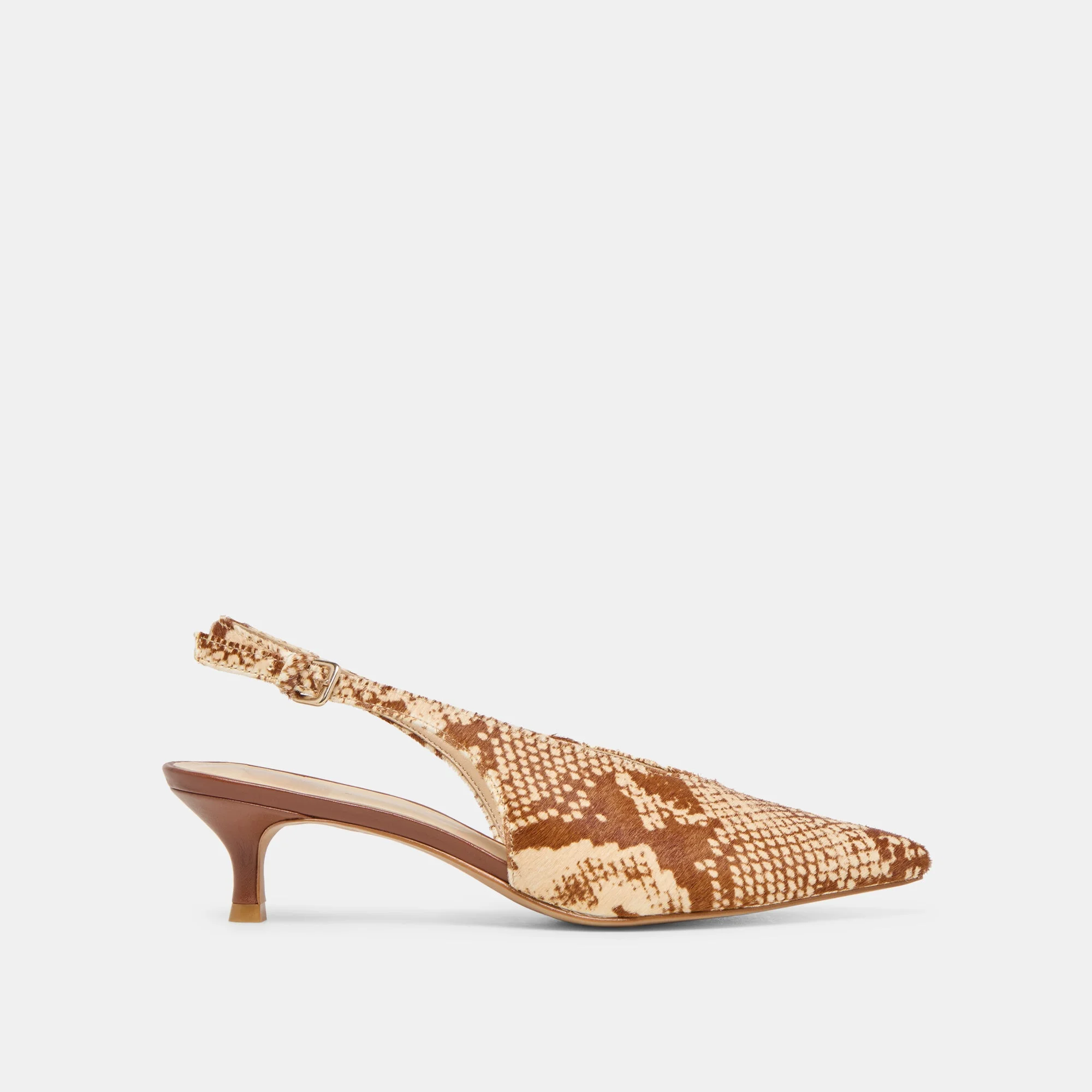 ALENNA HEELS BROWN SNAKE CALF HAIR - 1