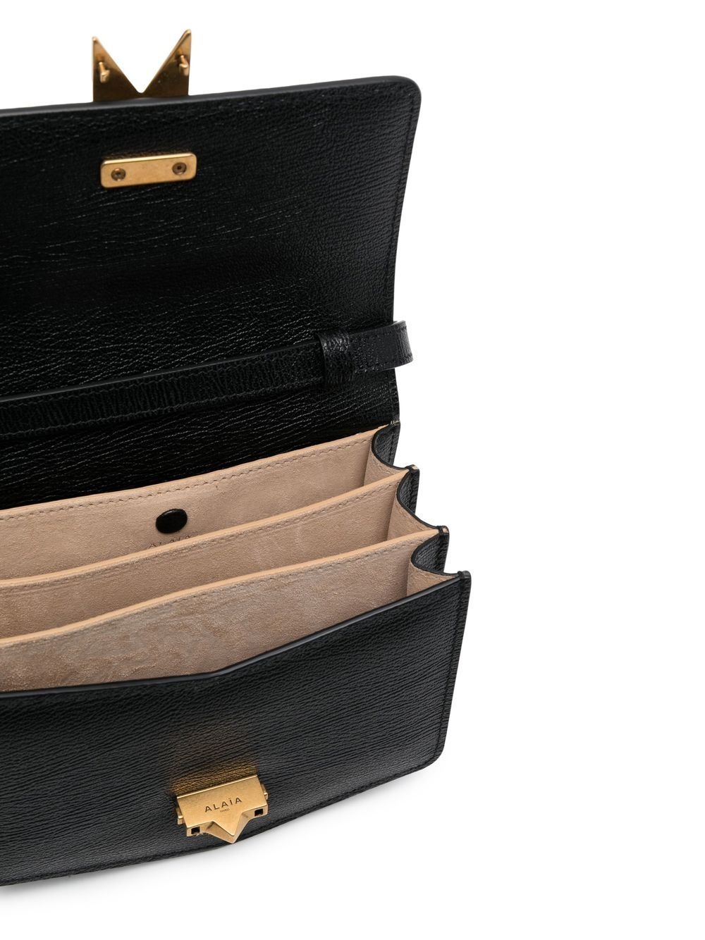 textured leather shoulder bag - 5
