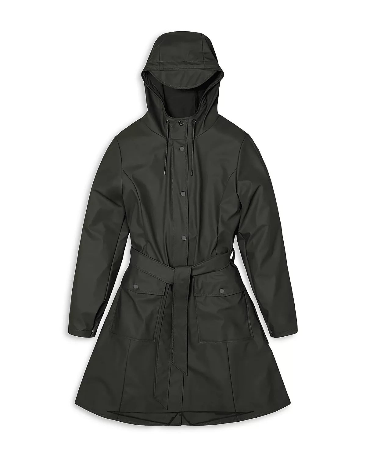 Curve Hooded Belted Waterproof Jacket - 7