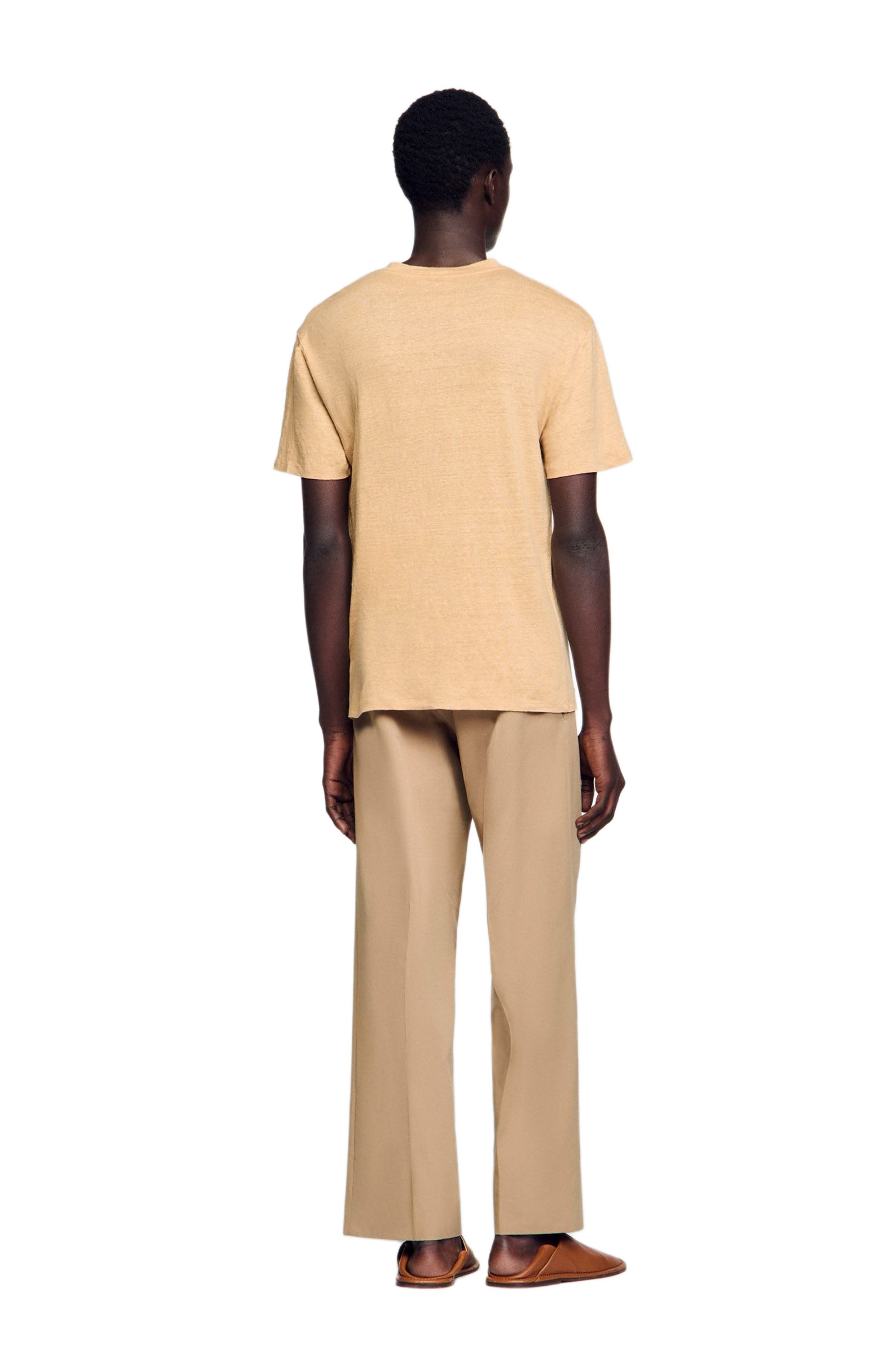 SANDRO Certified linen T-shirt in Nut at Nordstrom - 2
