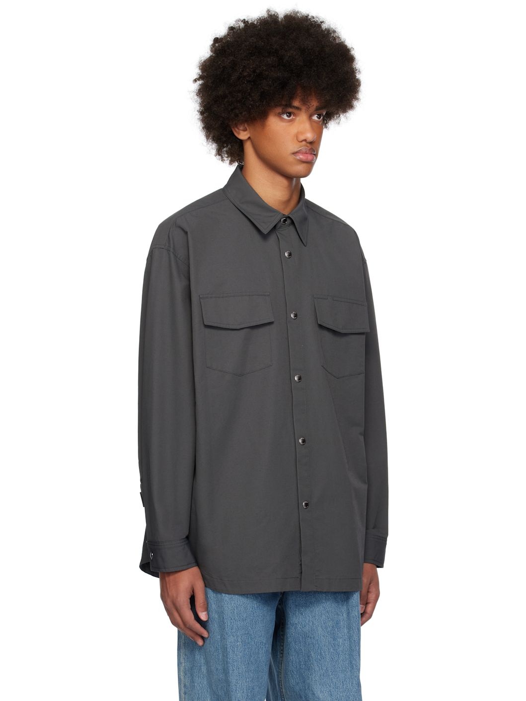 Gray Chest Pocket Shirt - 2