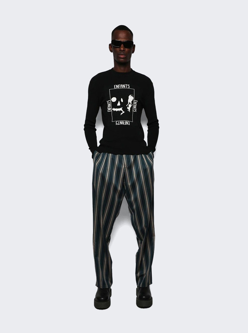 Enfants Riches Déprimés Halloween Knit Thermal Long-sleeve T-shirt Navy And White outlook
