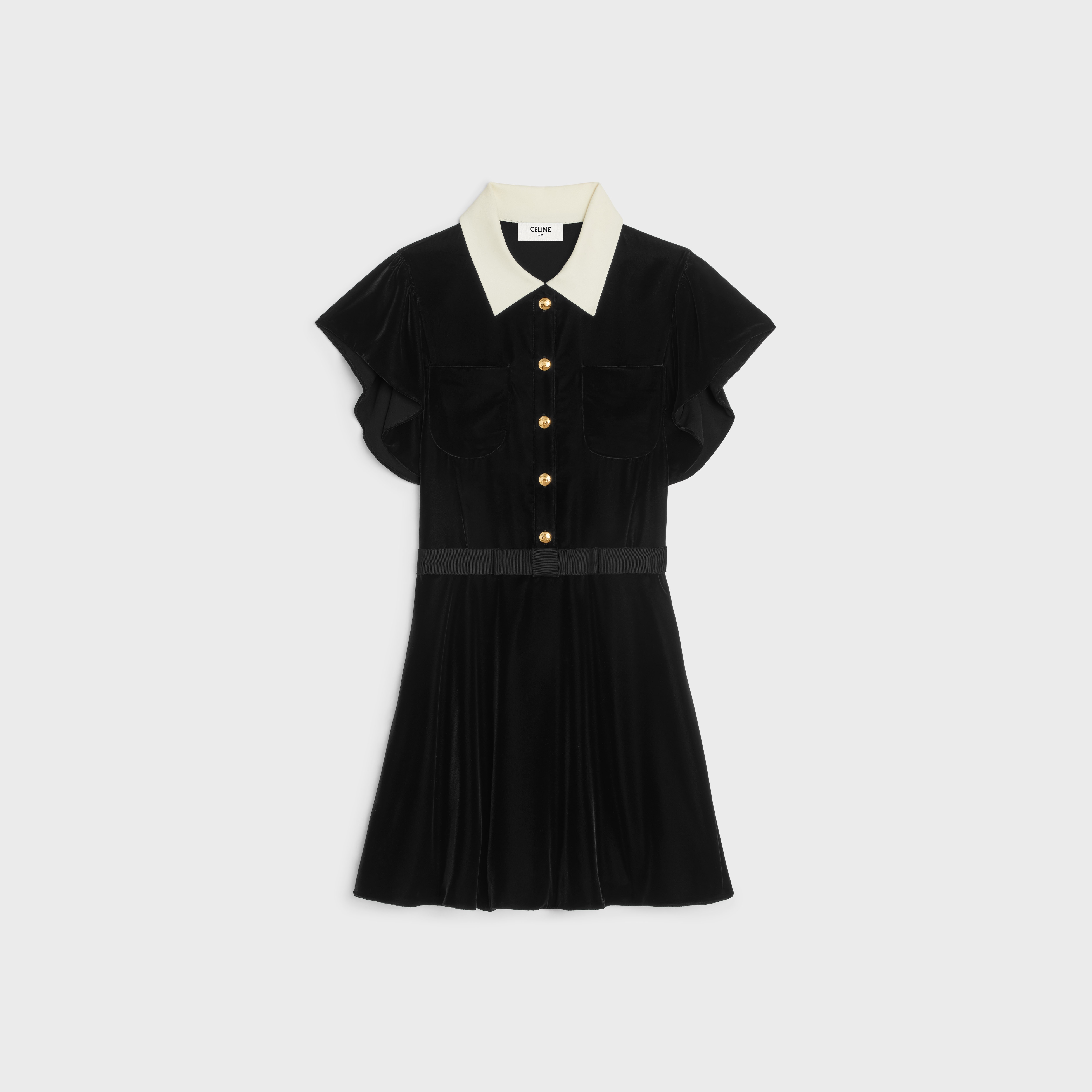 ワンピース CELINE MINI DRESS IN FLOWING VELVET CELINE mini dress in flowing velvet | celine | REVERSIBLE