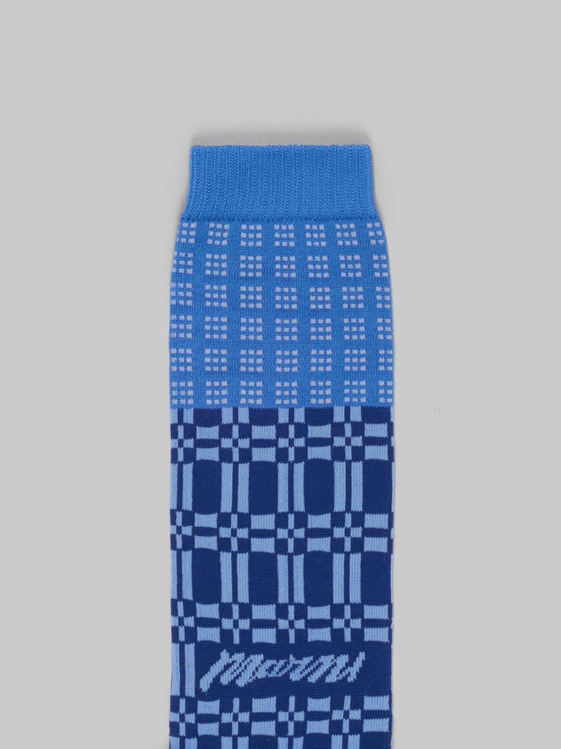 BLUE SOCKS WITH GEOMETRIC PATTERNS - 3