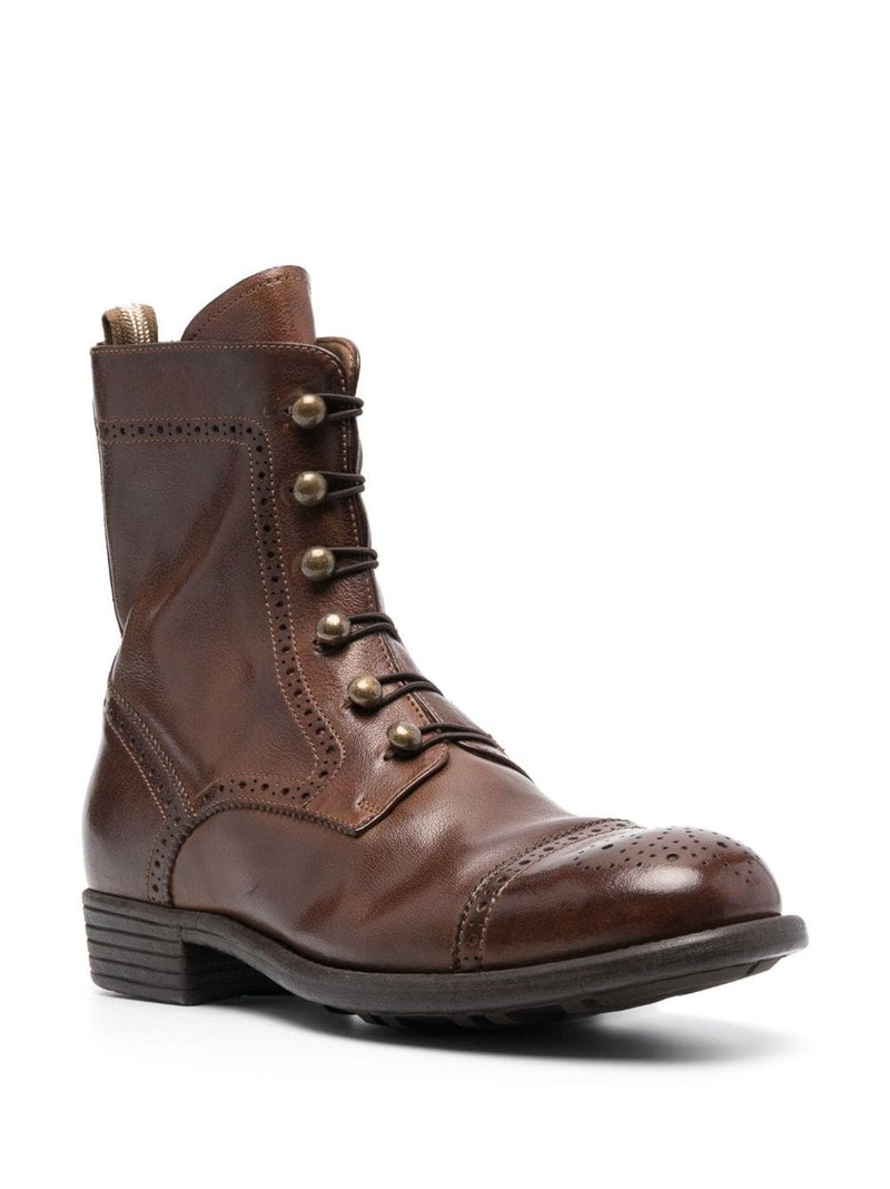 OFFICINE CREATIVE perforated-embellishment leather boots outlook