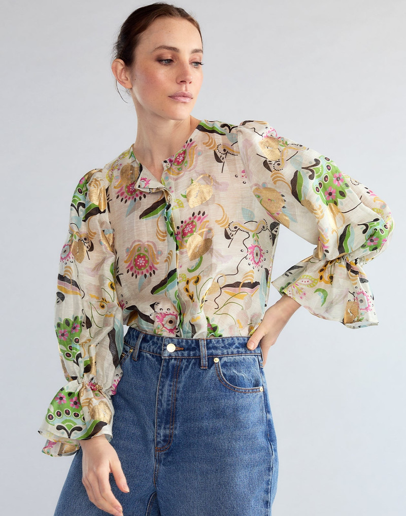 Love Locket Silk Linen Blouse 1