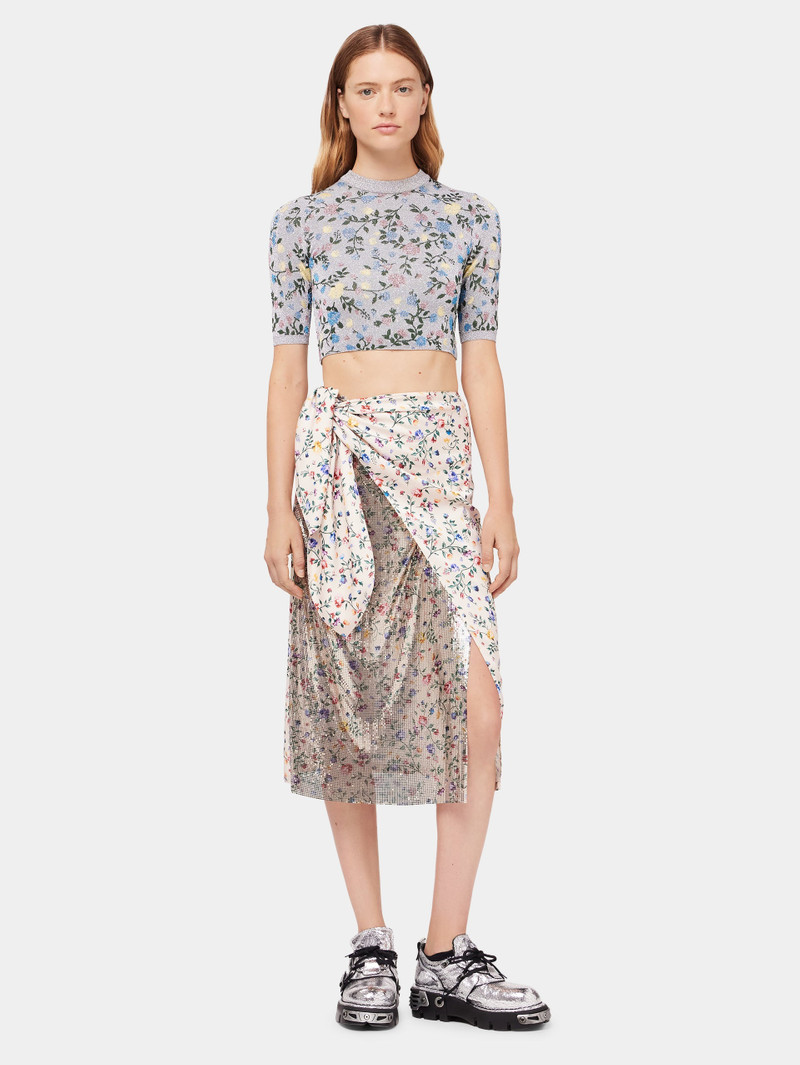 MAXI FLORAL-PRINTED BEIGE SKIRT 1