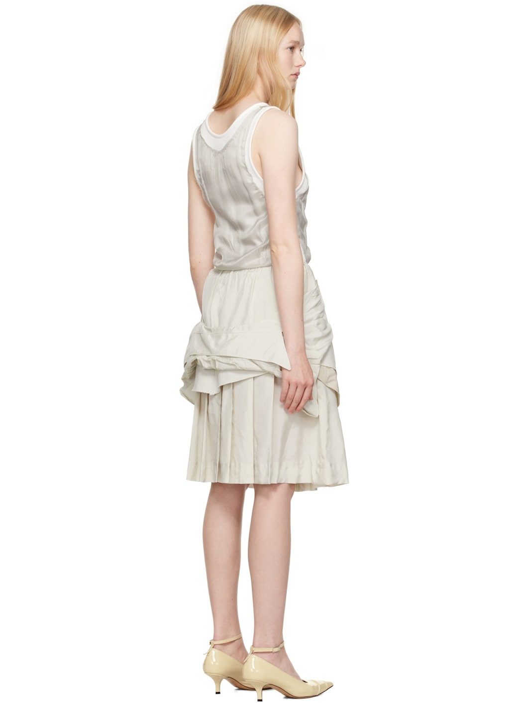 Beige 'Anonymity of the lining' Midi Dress - 3