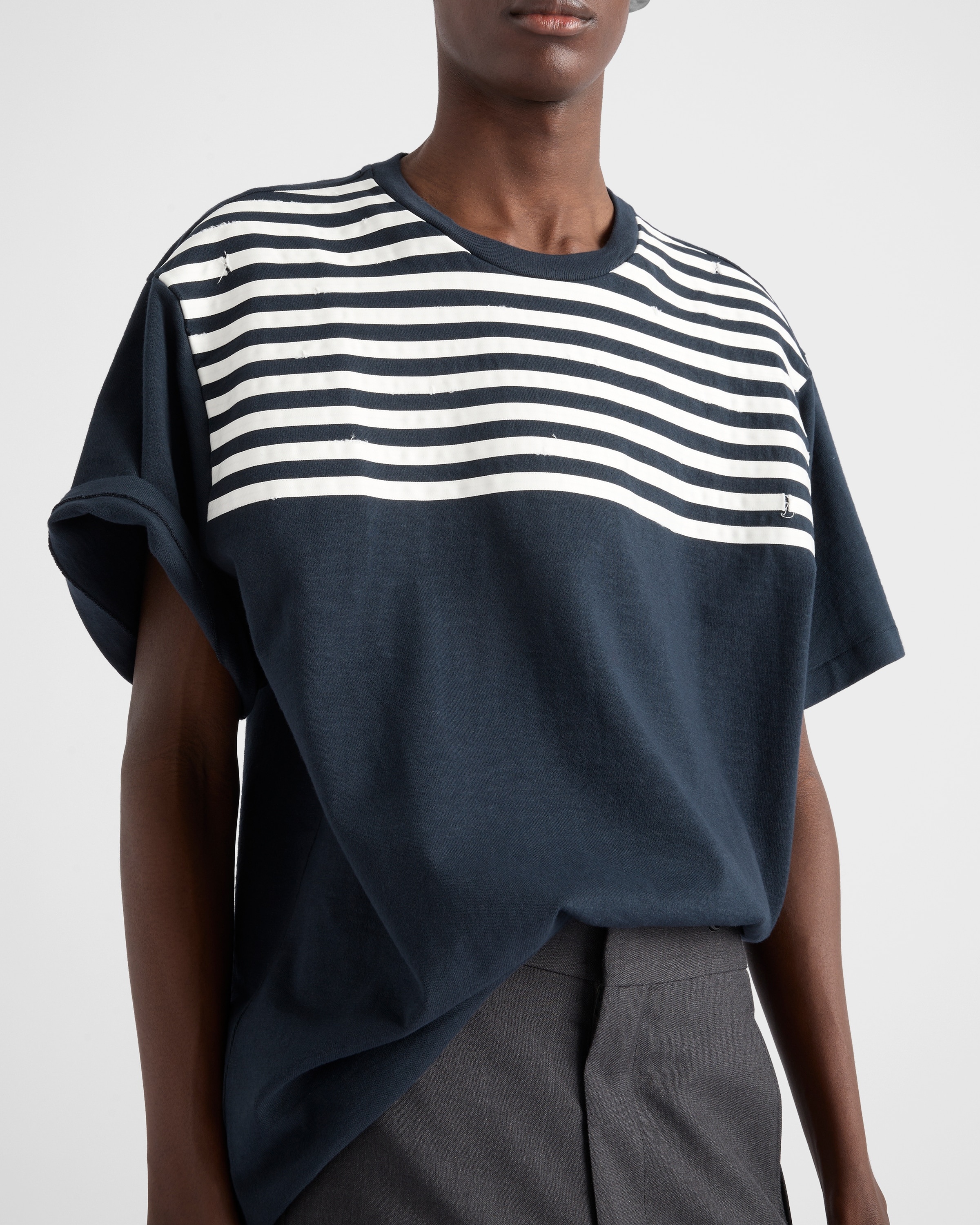 Oversized striped cotton T-shirt - 4