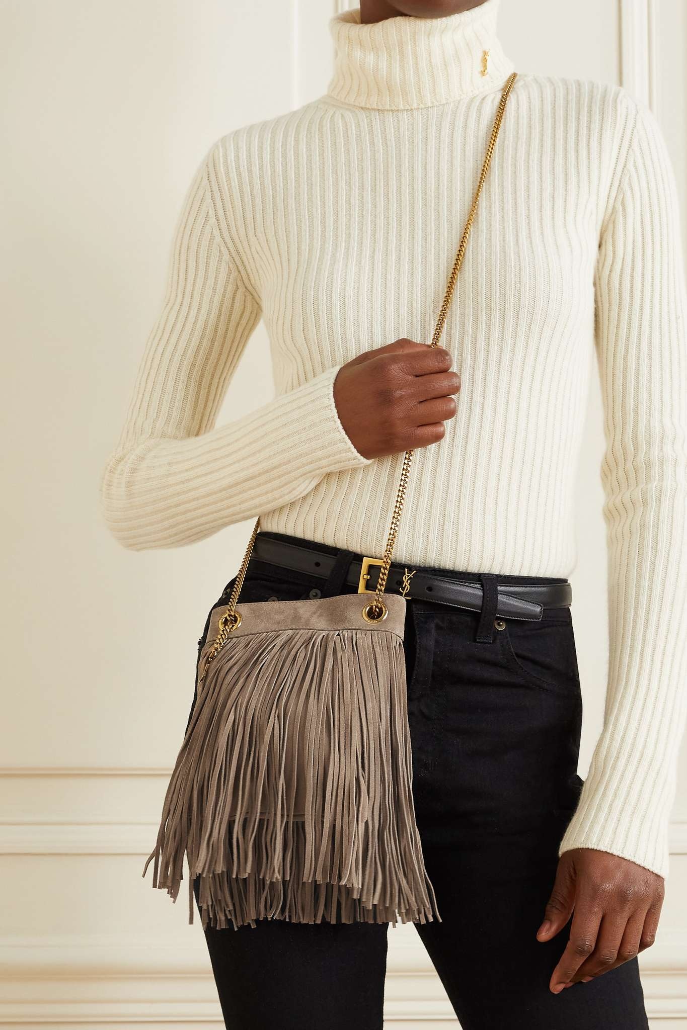 Grace fringed suede shoulder bag - 2