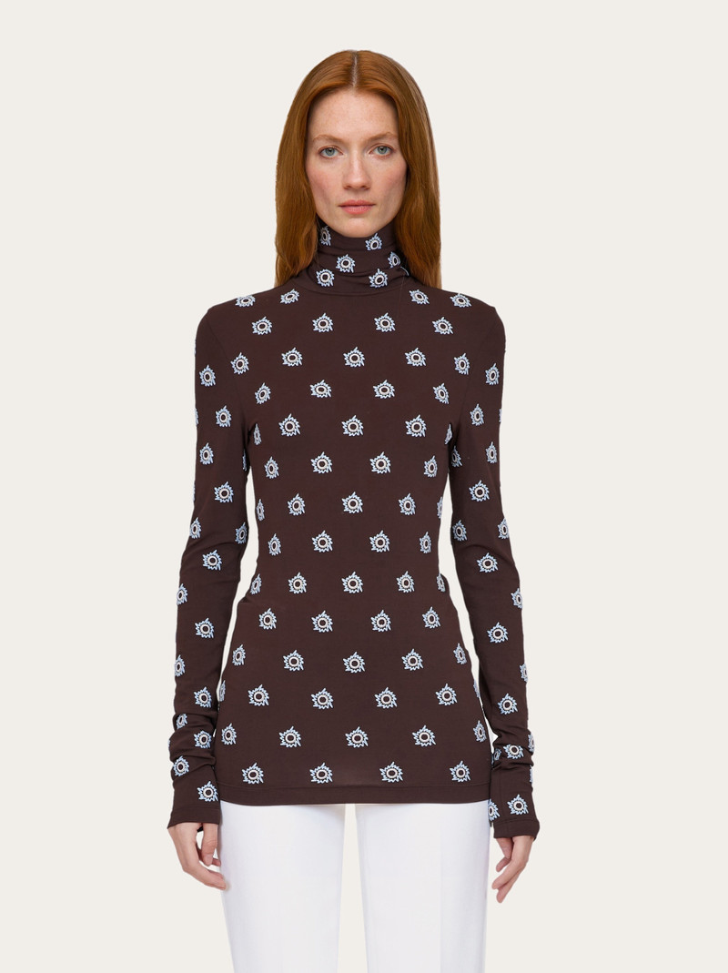 FERRAGAMO Embroidered turtleneck outlook