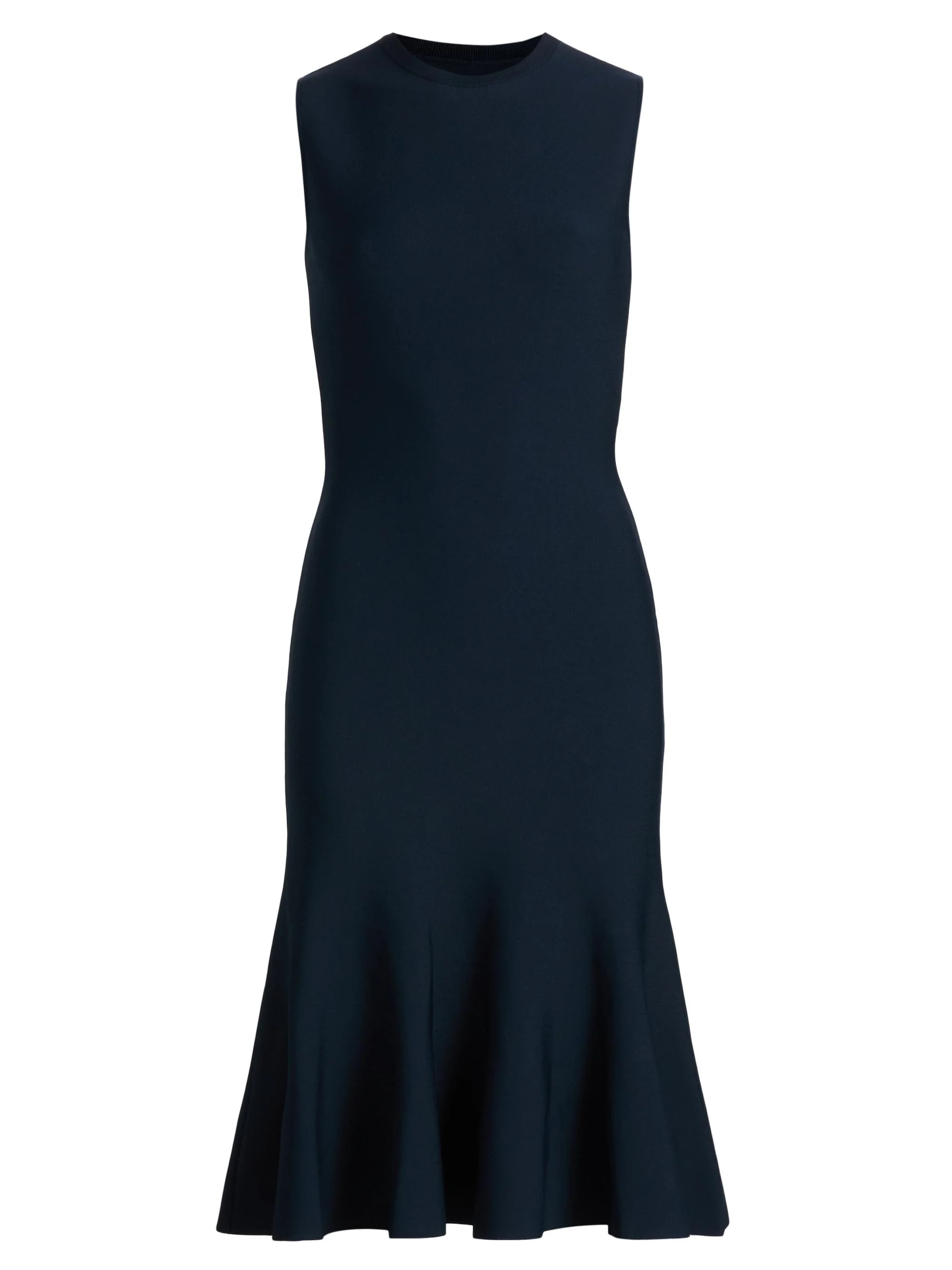 Women's Compact Knit Peplum Midi-Dress - Navy - 1