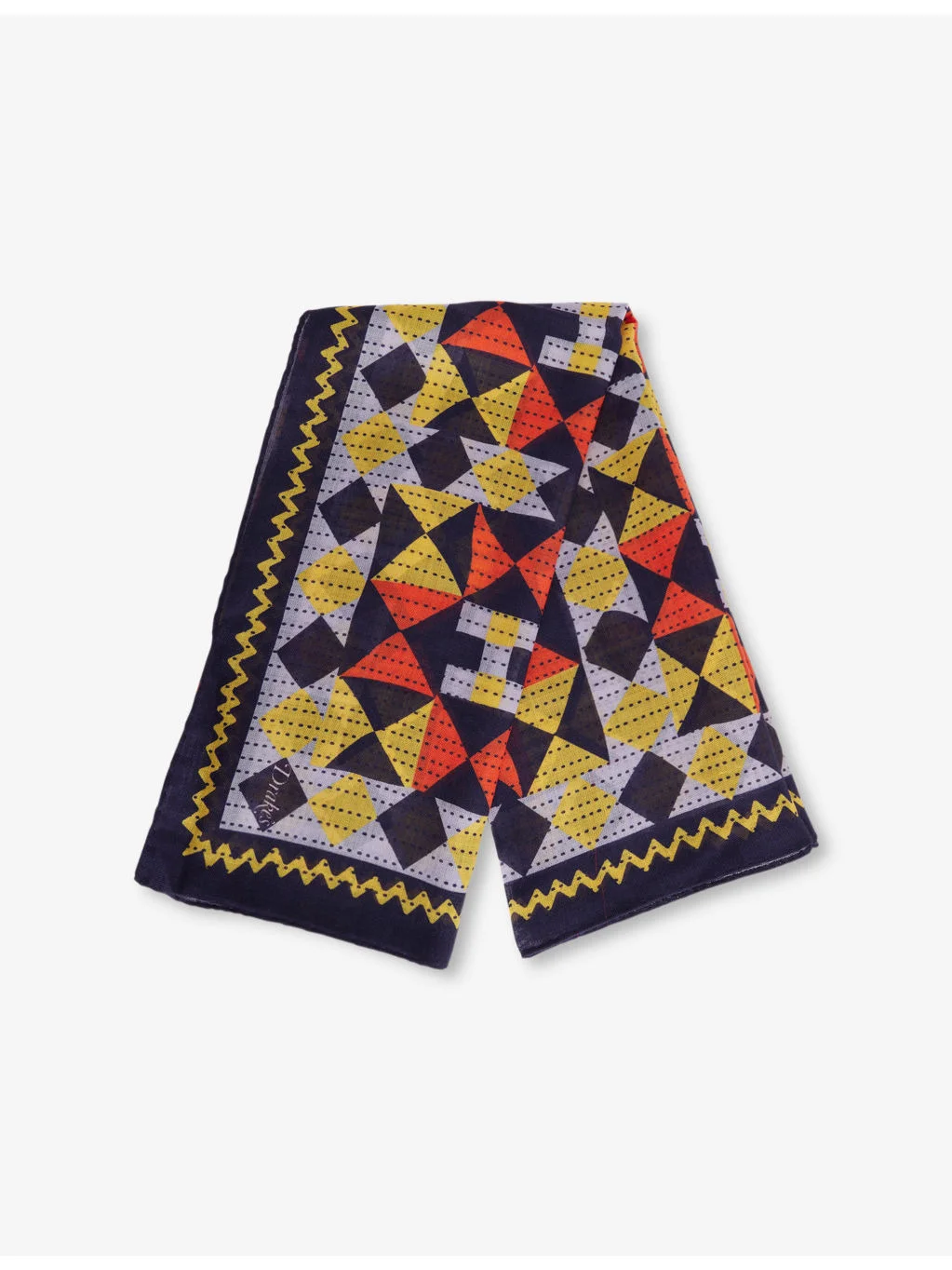 Patchwork Printed Silk Bandana Scarf - 1