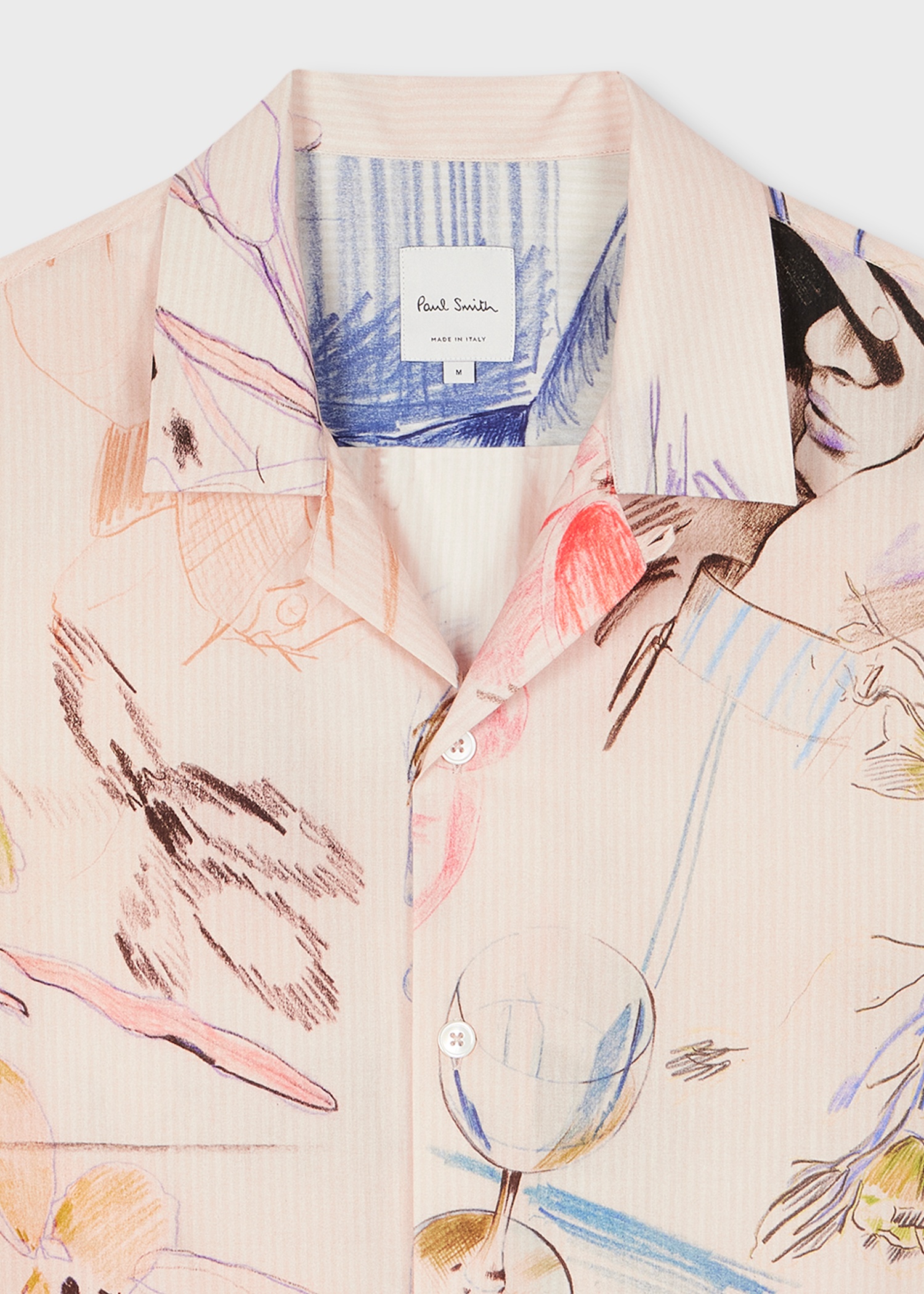 Dusty Pink 'Sketchbook' Print Cotton Shirt - 3