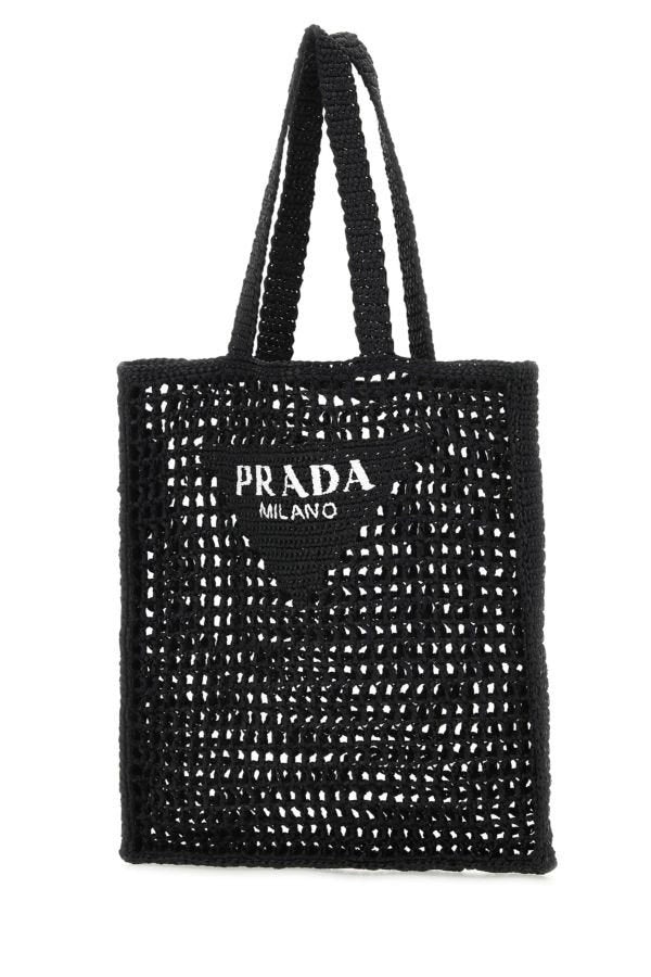 Prada Man Black Raffia Shopping Bag - 2