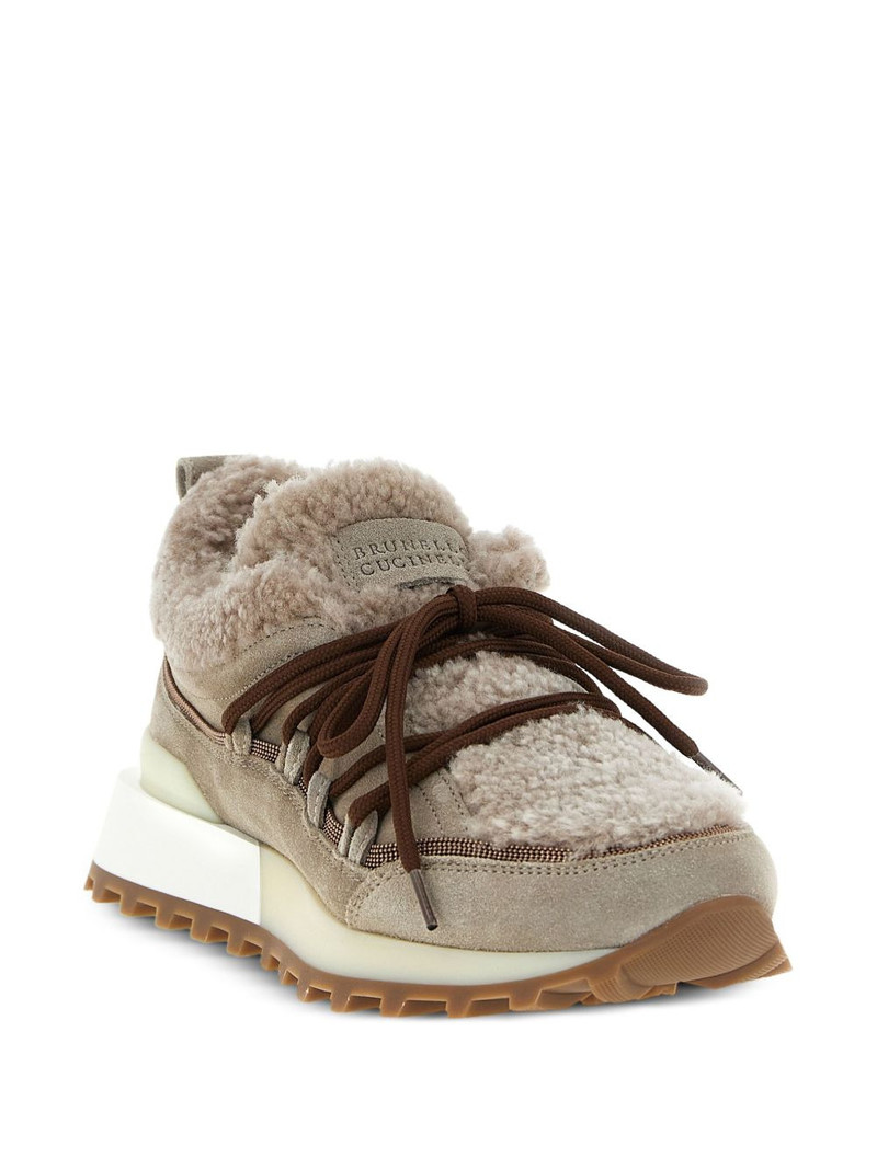 Brunello Cucinelli monile fur-lined trainers outlook