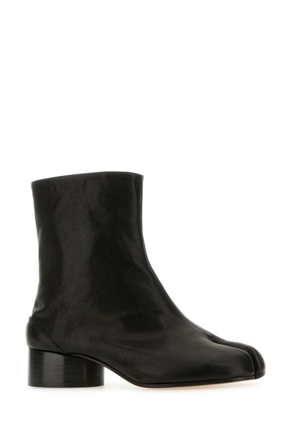 Black nappa leather Tabi ankle boots - 2