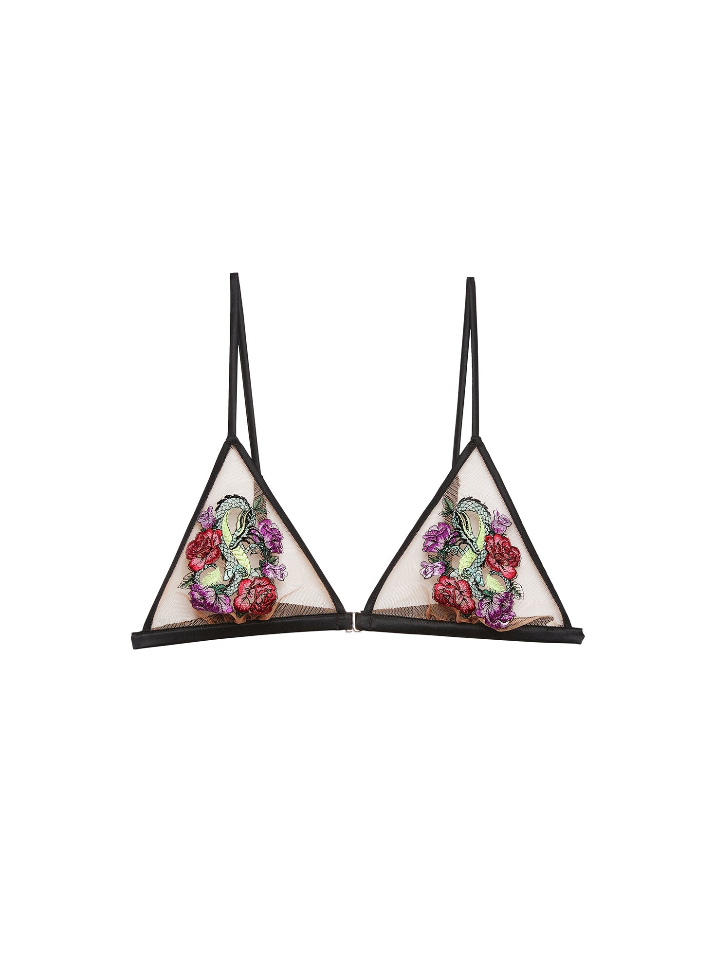 Dragon Embroidery Triangle Bra - 4