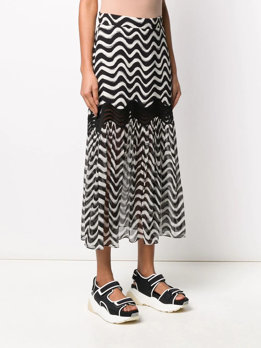 chevron print midi skirt - 3