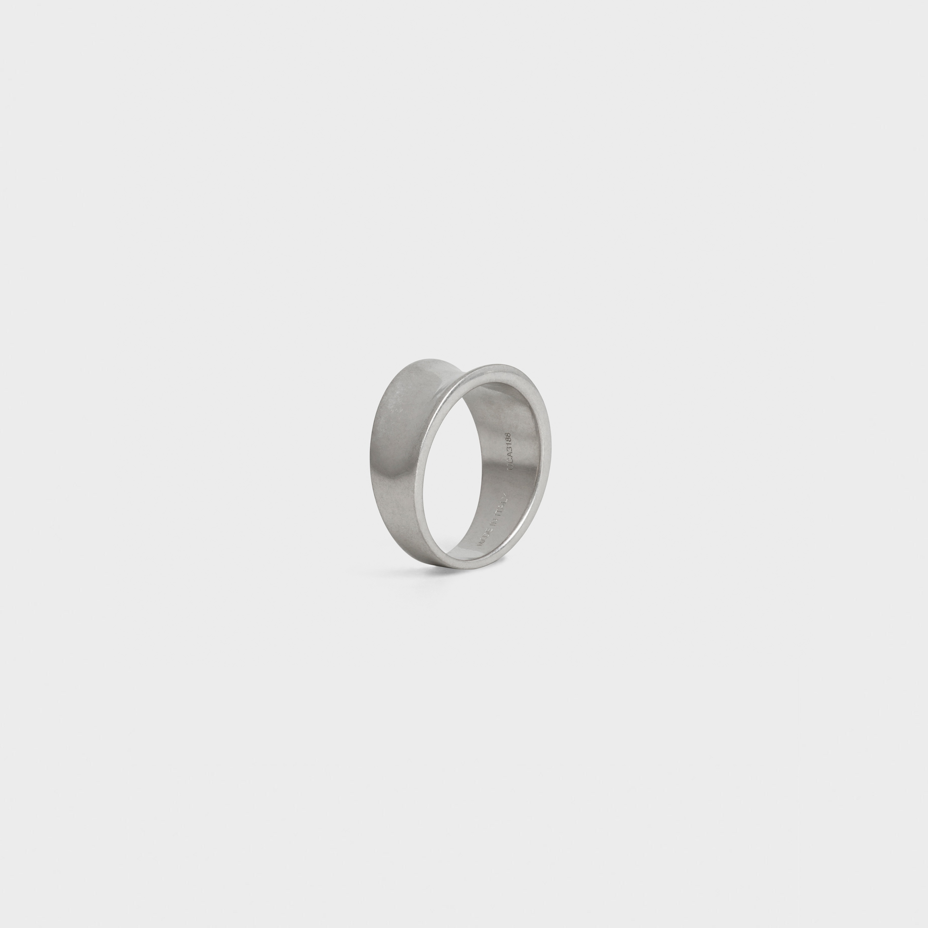 SIMPLE FORMS CURVED RING  IN  BRASS WITH RHODIUM FINISH - 2