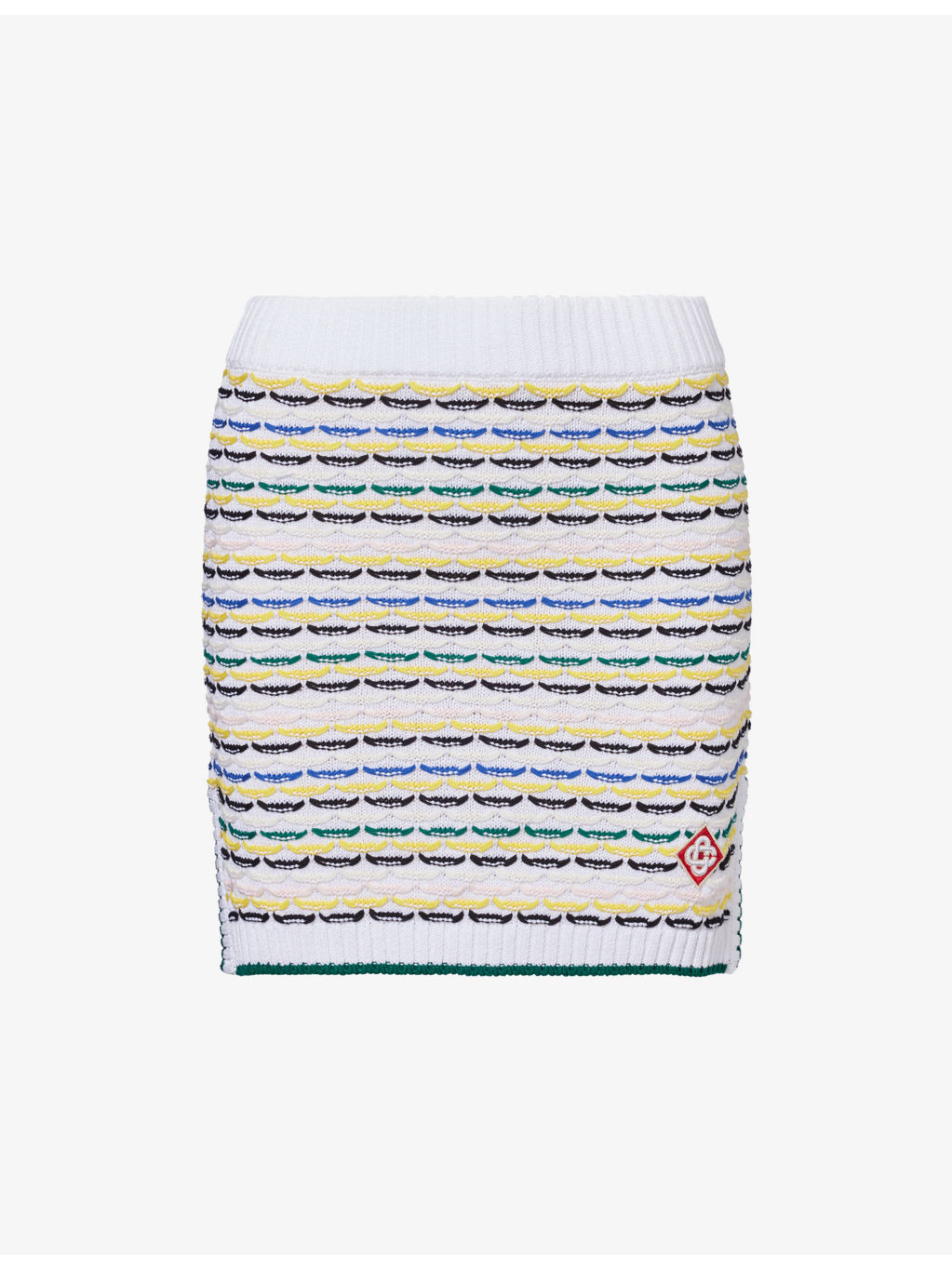 Tuck Stitch Cotton-Knit Mini Skirt - 1