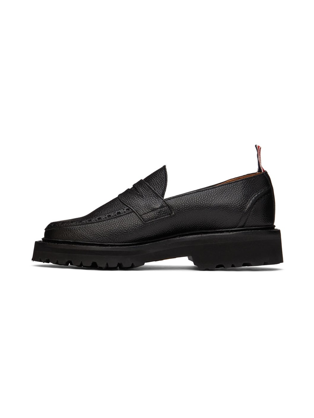 Black Commando Sole Penny Loafers - 3
