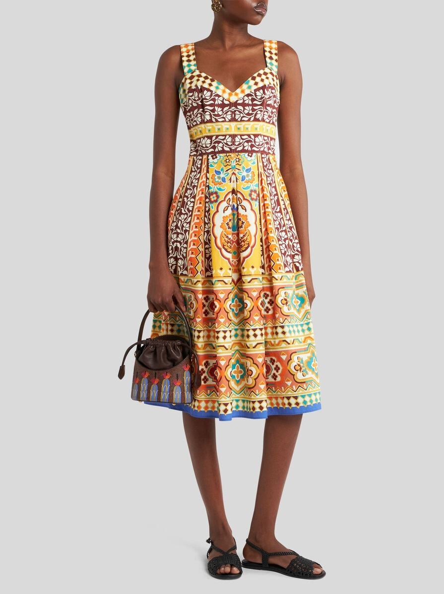 PRINTED POPLIN MIDI DRESS - 3