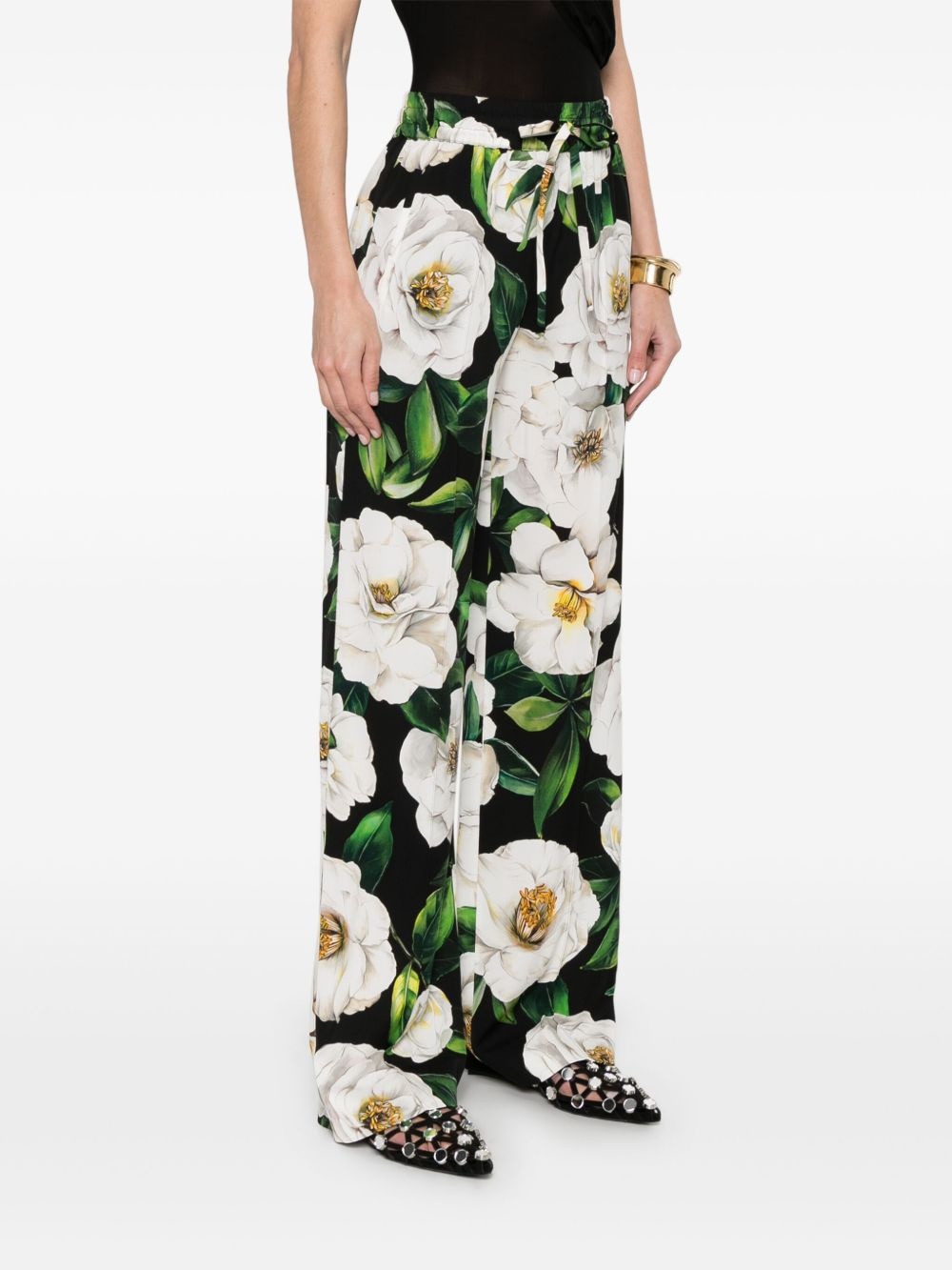 floral-print trousers - 3