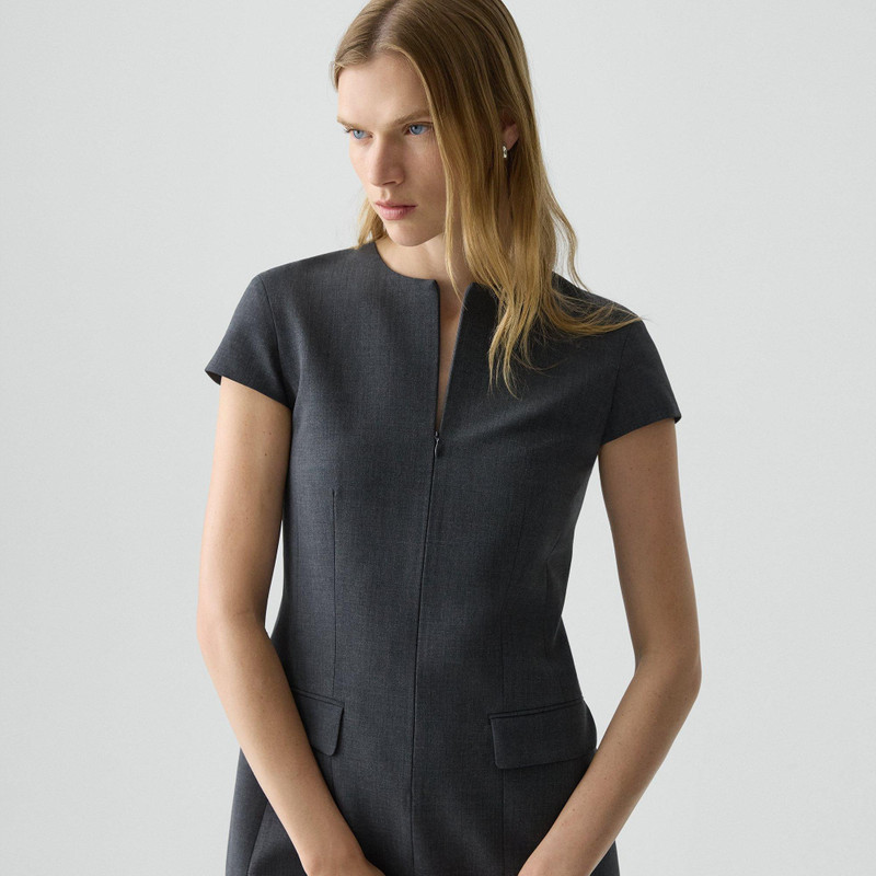 Zip Mini Dress in Good Wool 5