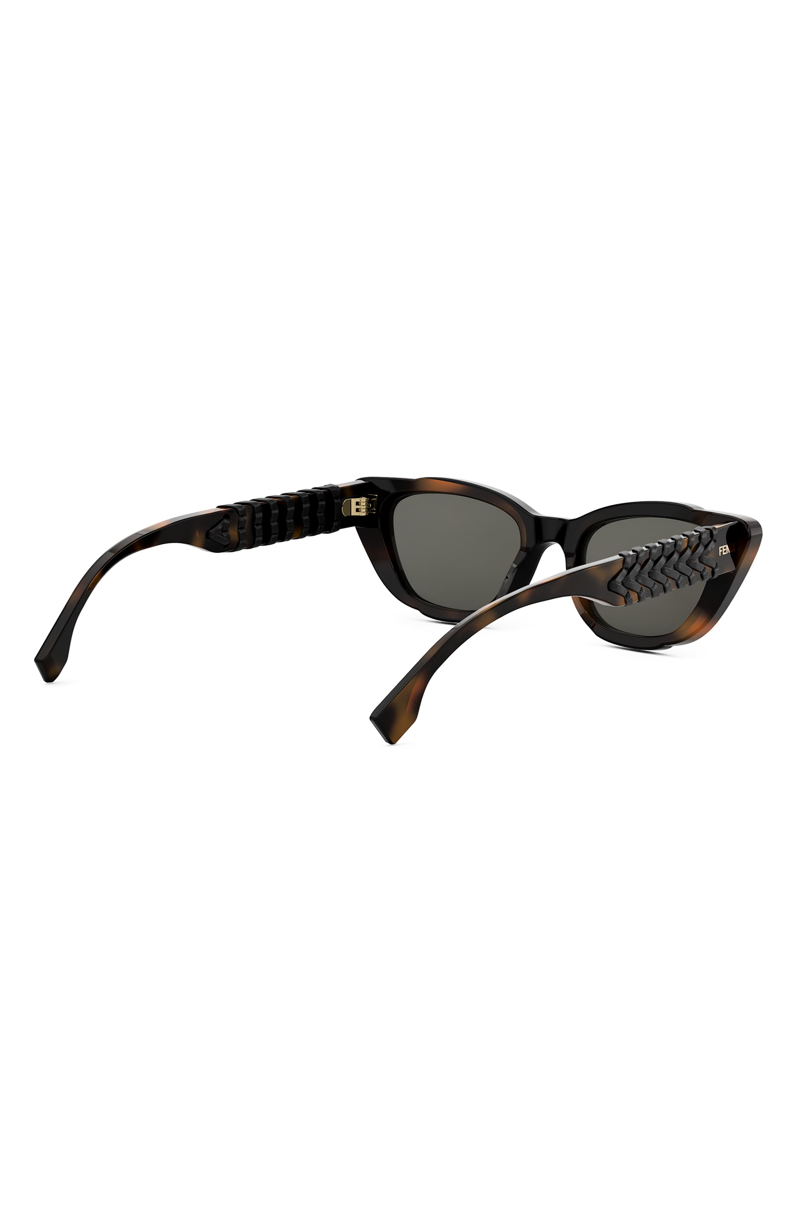 Fendi Interlace Cat Eye Sunglasses in Blonde Havana /Smoke at Nordstrom - 6