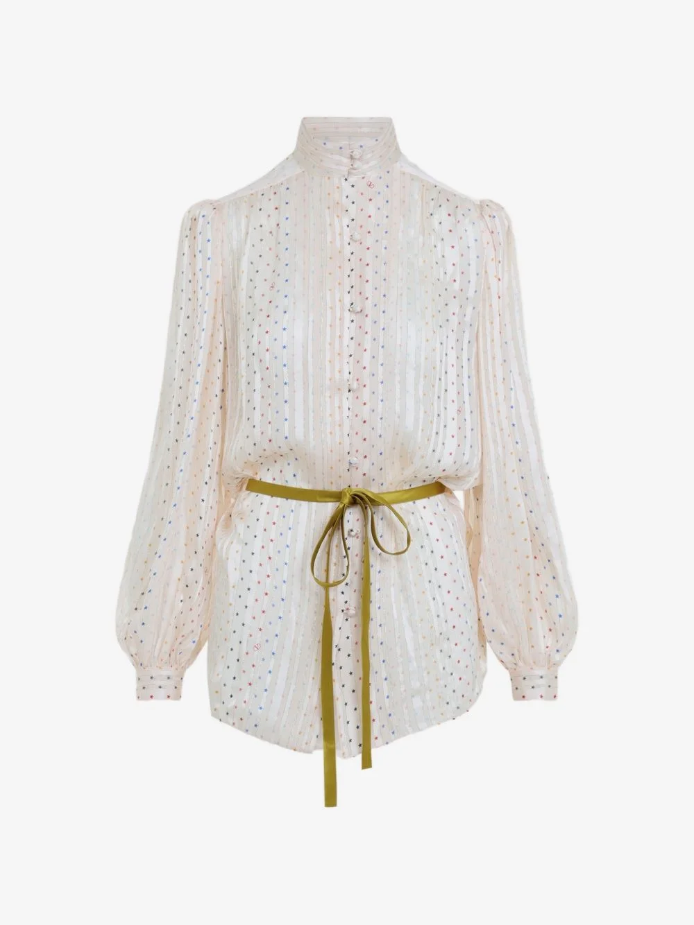 star-print silk blouse - 1
