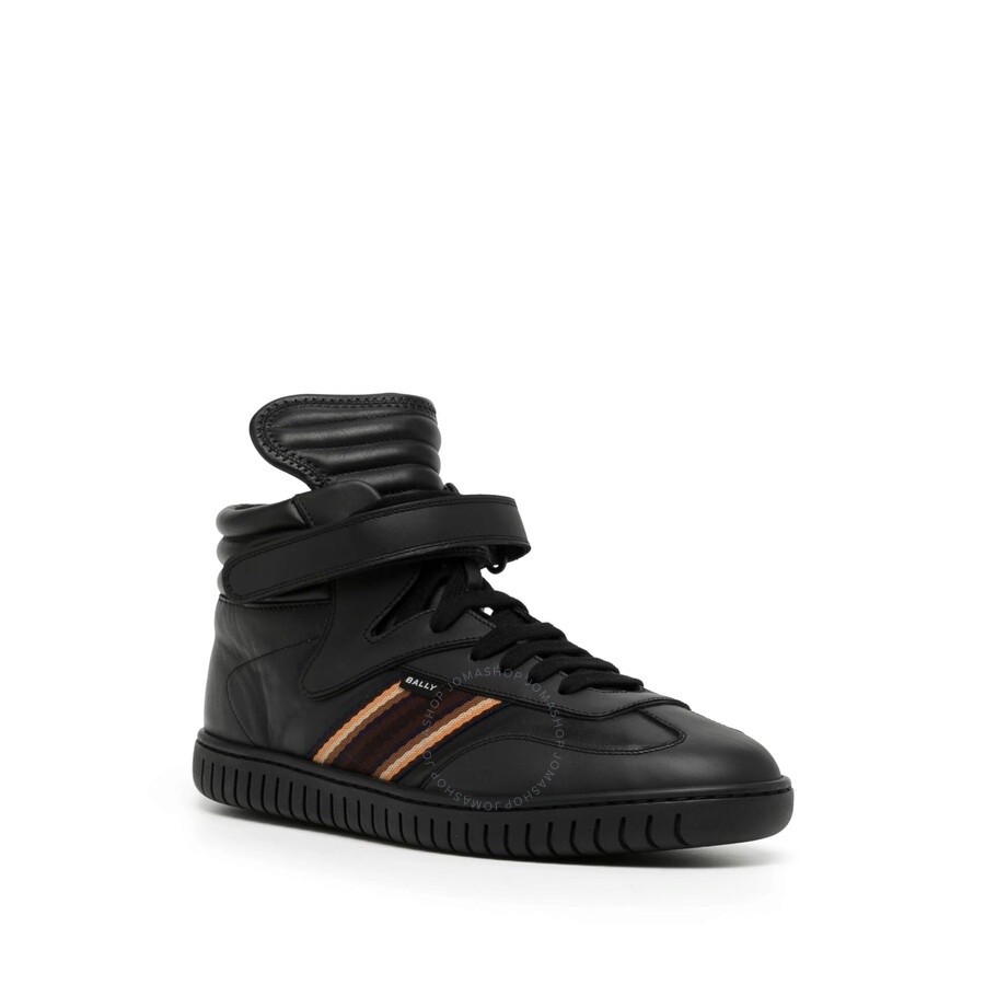 Bally - Bally Black Parrel-Midribbon Calf Plain High-Top Sneakers - 3