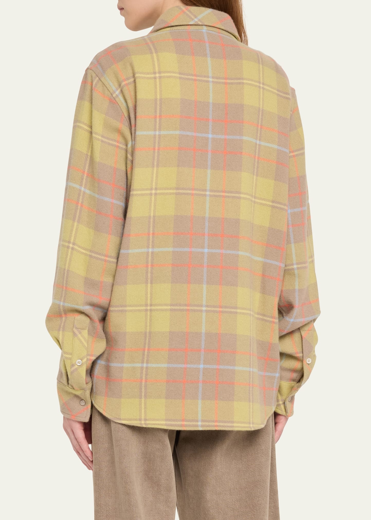 Earth Tartan Cashmere Button Down Shirt - 3