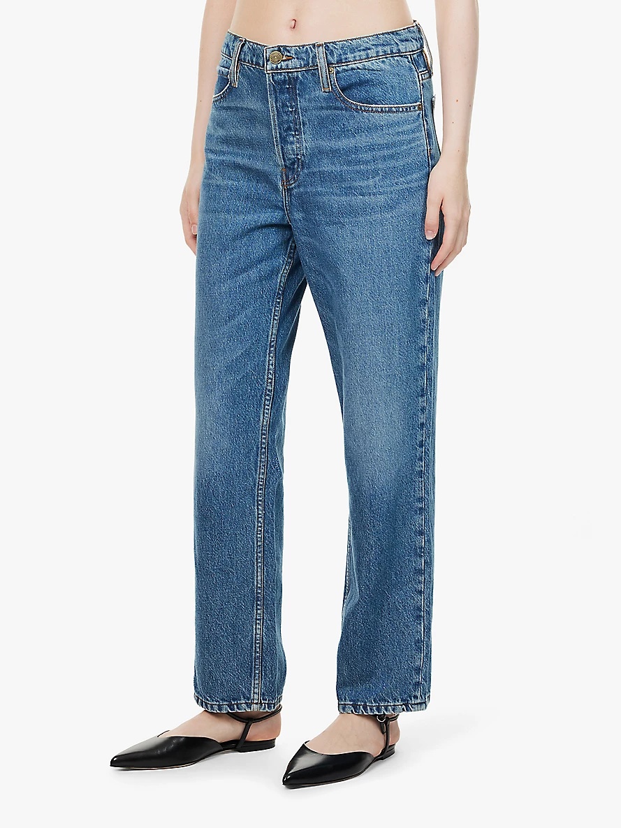 The Slouchy faded wash straight-leg mid-rise recycled-denim jeans - 3