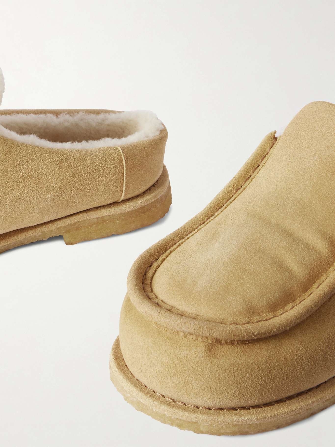 Shearling-lined suede loafers - 4