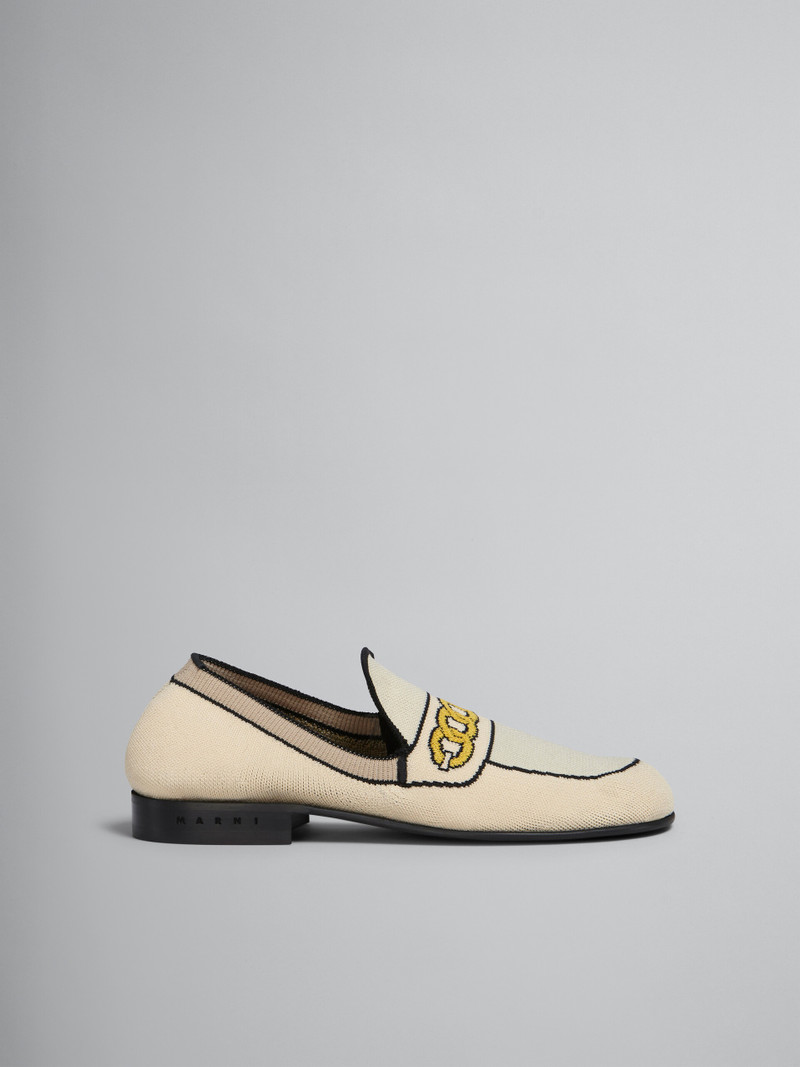 WHITE TROMPE L'ŒIL JACQUARD MOCCASIN 1
