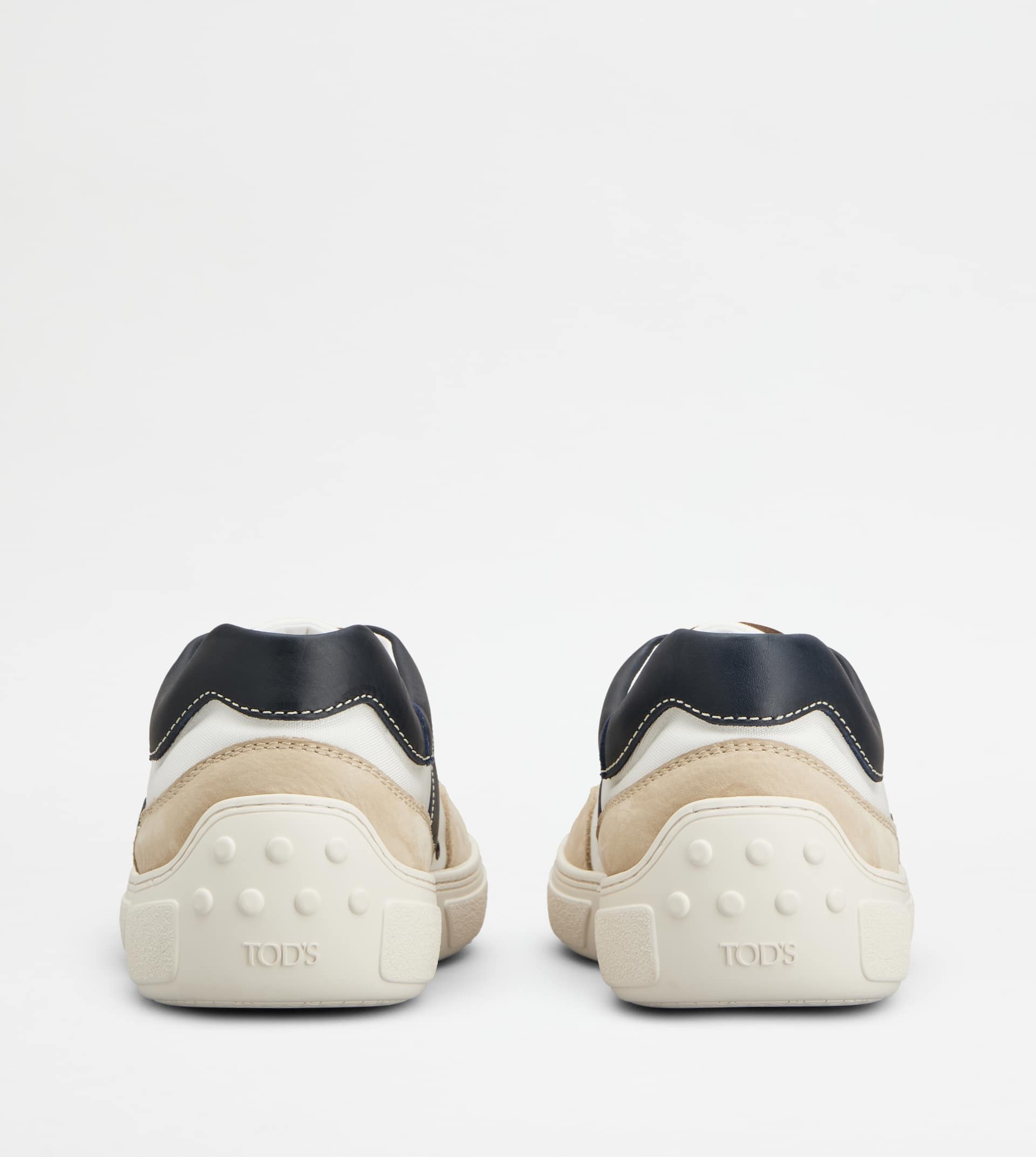 SNEAKERS IN NUBUCK AND FABRIC - WHITE, BLUE, BEIGE - 3