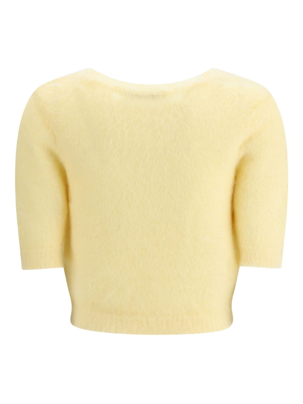 rose-embellished mohair top - 2