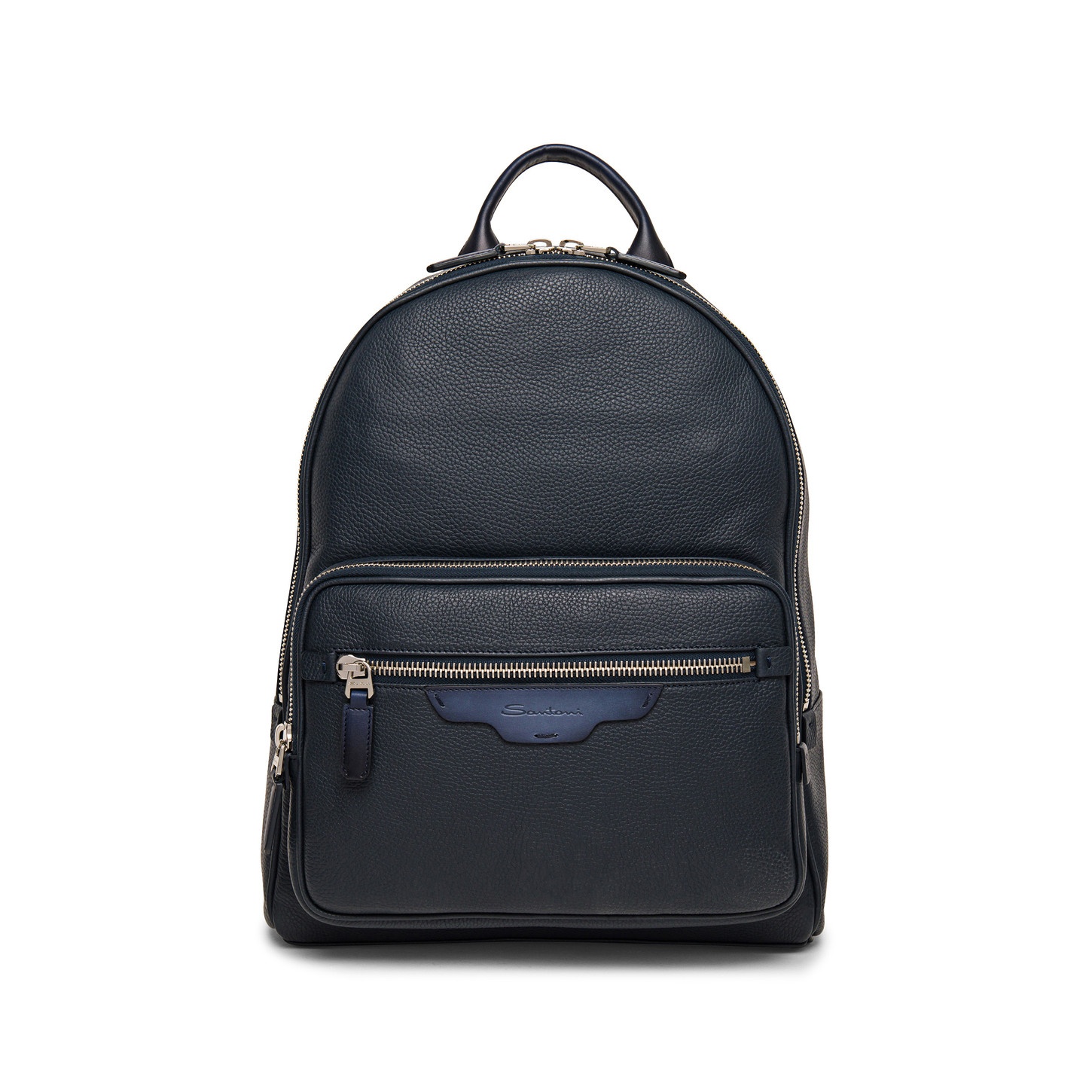 Blue tumbled leather backpack - 1