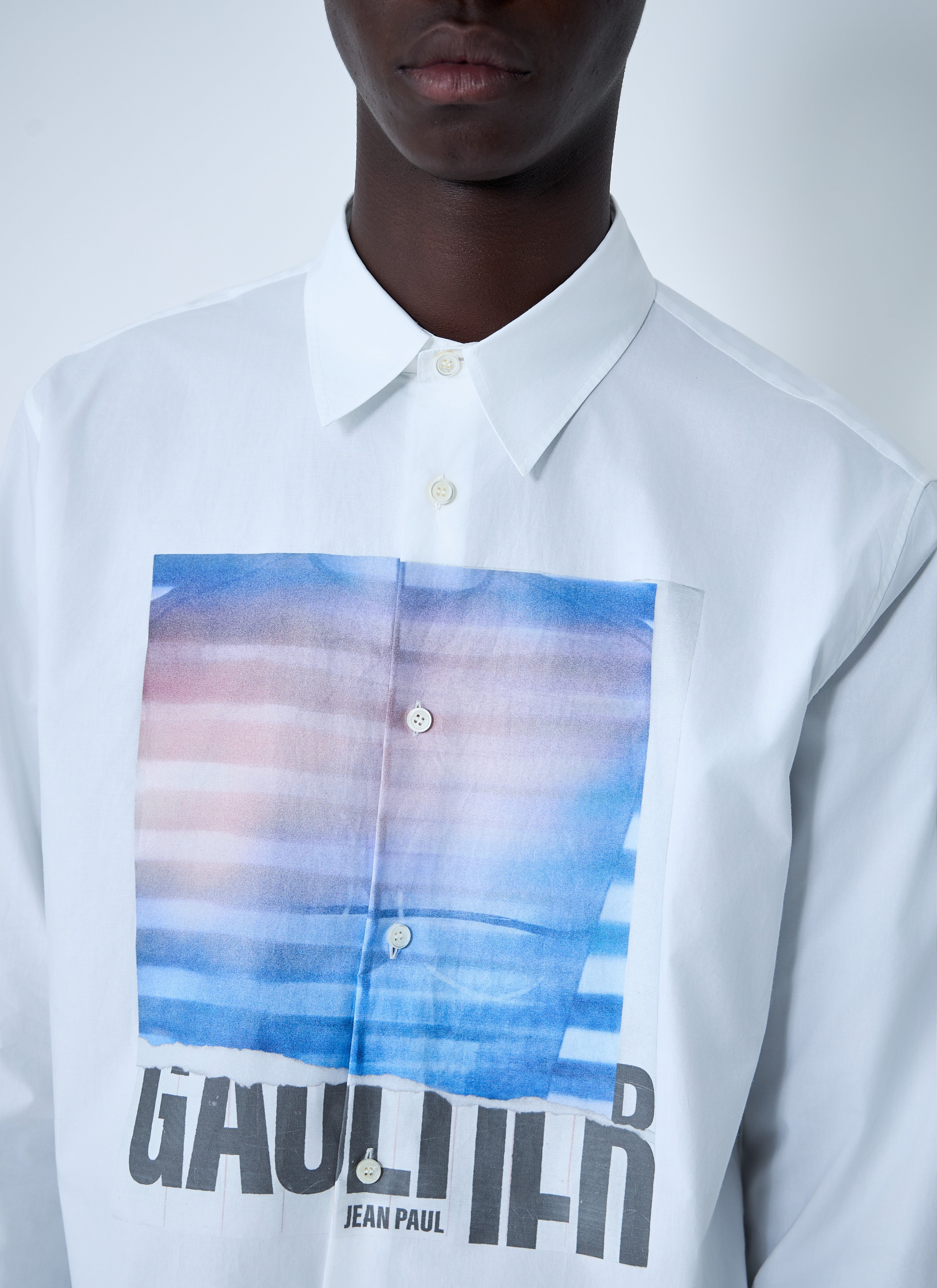 Jean Paul Gaultier Men Logo Print Button-Down Shirt - 5
