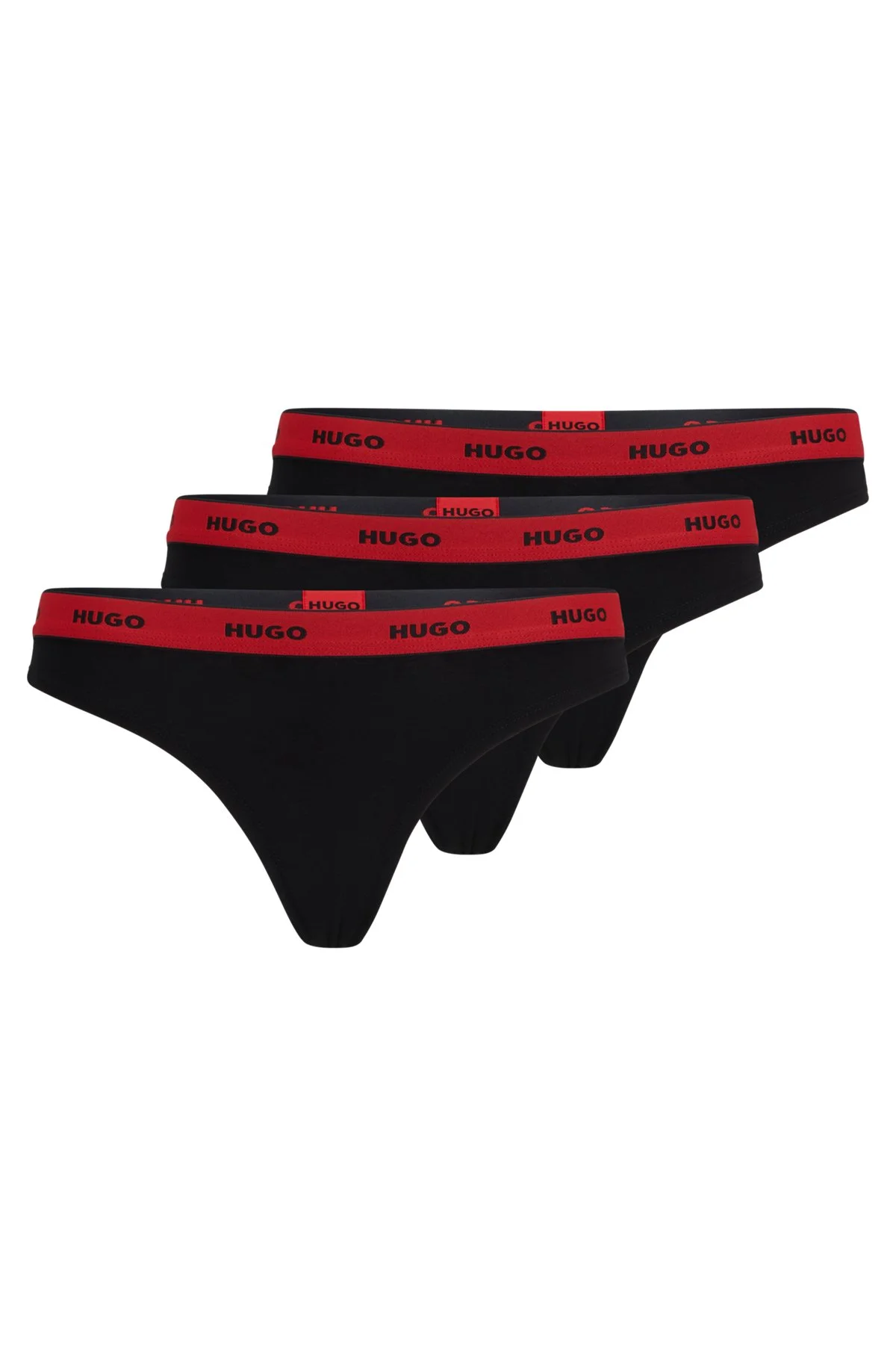 THREE-PACK OF STRETCH-COTTON THONG BRIEFS WITH LOGOS - 1