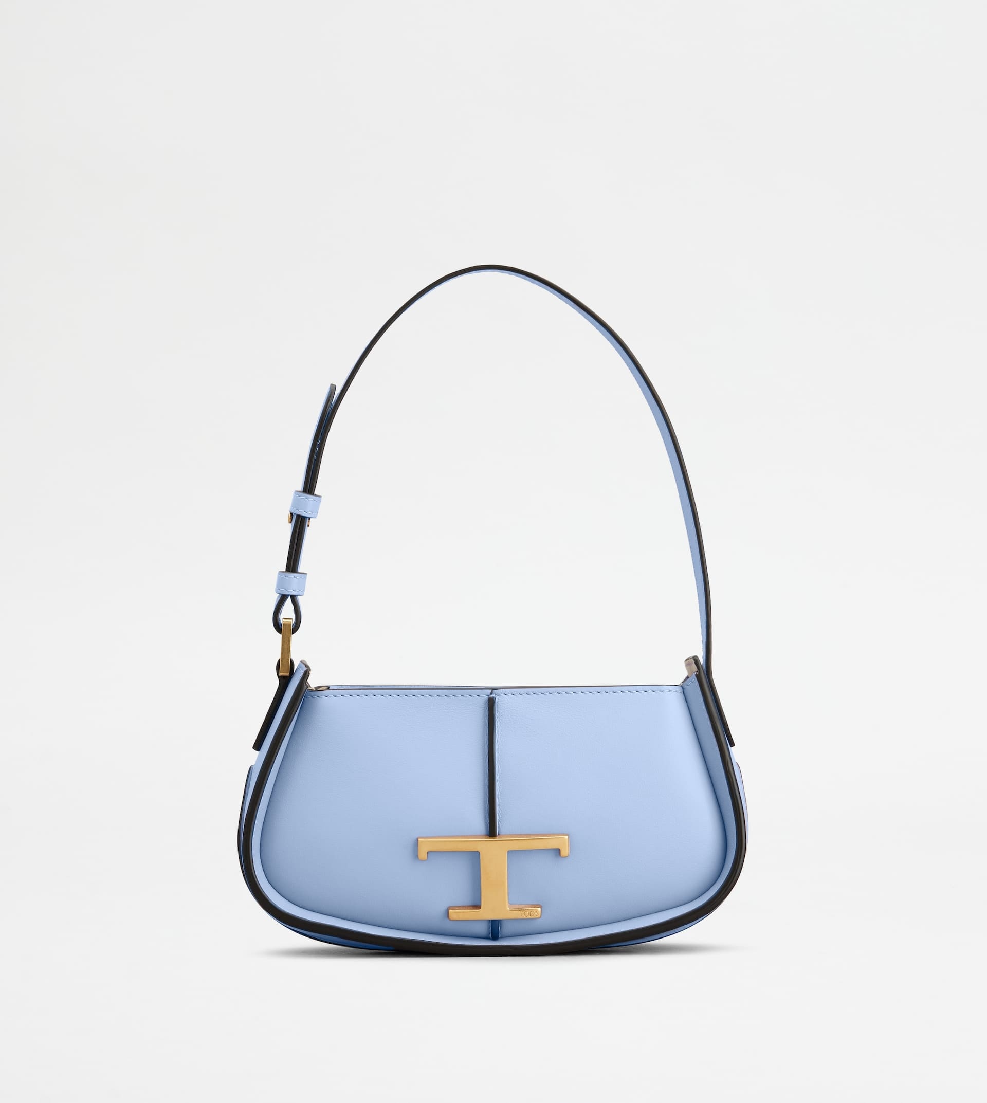 T TIMELESS SHOULDER BAG IN LEATHER MICRO - LIGHT BLUE - 1